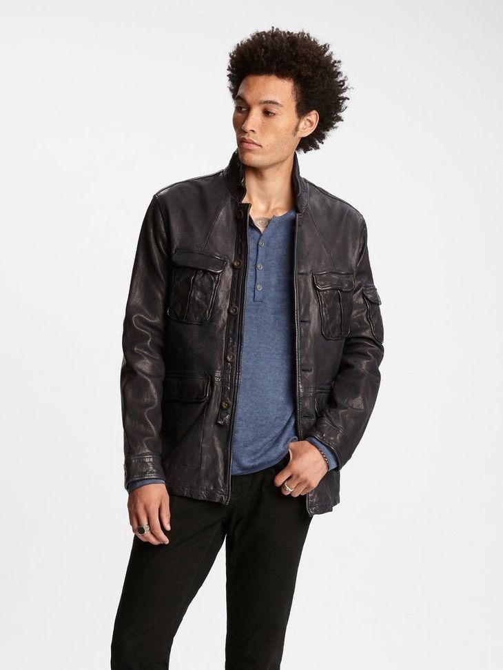 John Varvatos Washed waxed leather jacket. Size EU 50 USA 40 Size US M / EU 48-50 / 2 - 1 Thumbnail