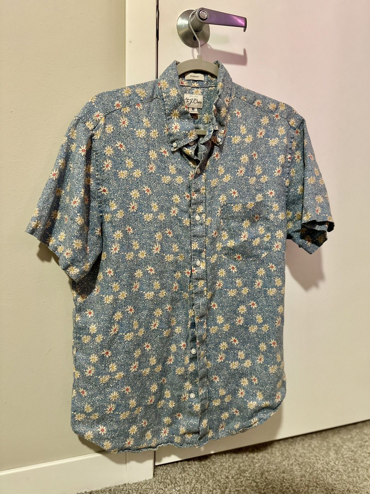 J.Crew Floral Linen SS Shirt Size US M / EU 48-50 / 2 - 1 Thumbnail