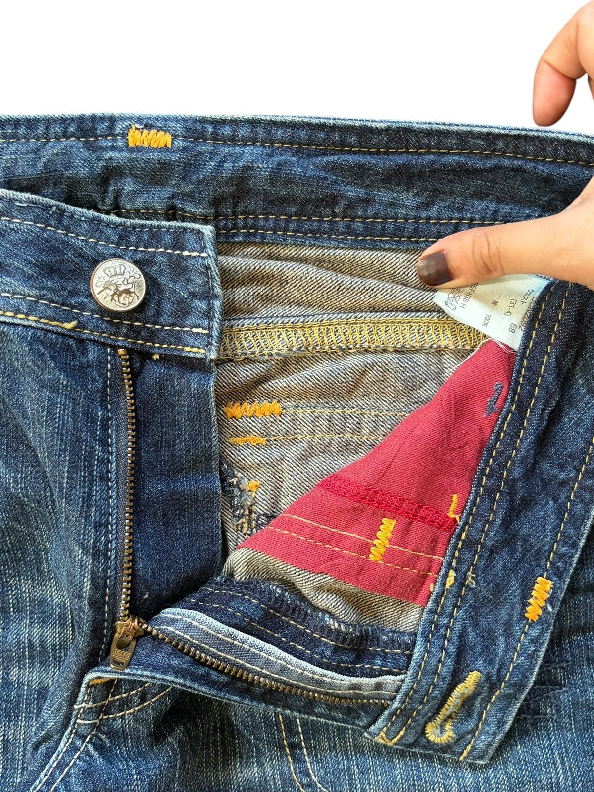 Hysteric Glamour Vintage Japanese Brand Rusty Wash Distress Flare Jeans Size 31" - 5 Thumbnail