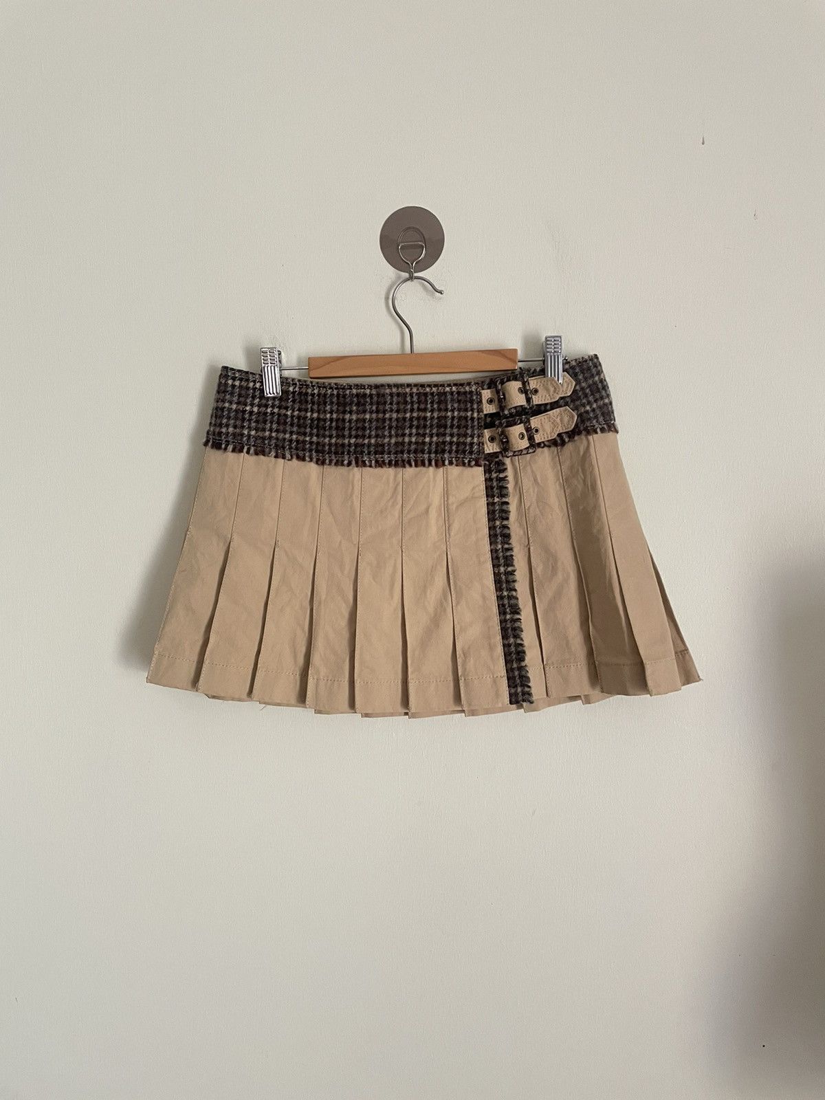 image of Burberry Wrap Mini Skirt in Brown, Women's (Size 32)
