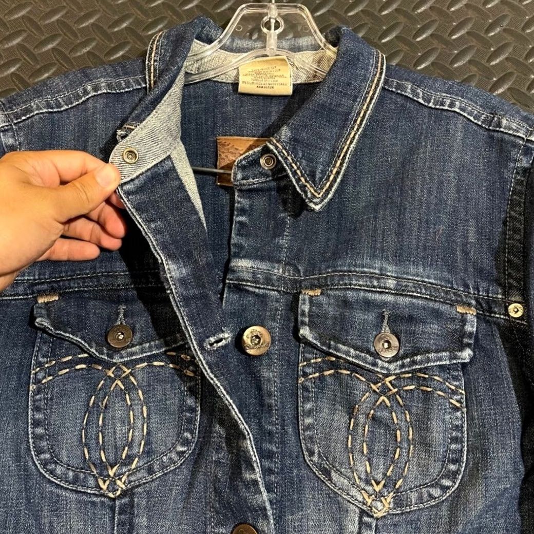 Jordache VINTAGE Jordache Legacy Denim Jean Jacket BLUE Full Button Women Large Jeans Jacket Women L Blue Y2K Size 36" / US 14 / IT 50 - 2 Thumbnail