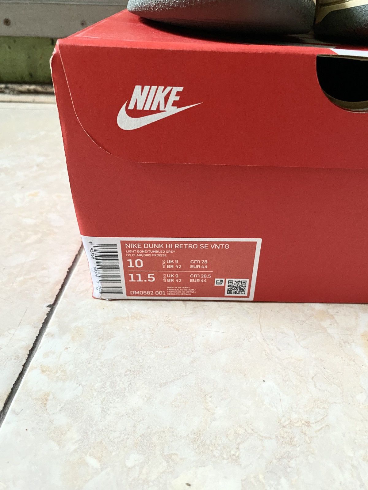 Nike × Vintage Nike Dunk High Retro SE Vintage Light Bone Grey Size US 10.5 / EU 43-44 - 7 Thumbnail