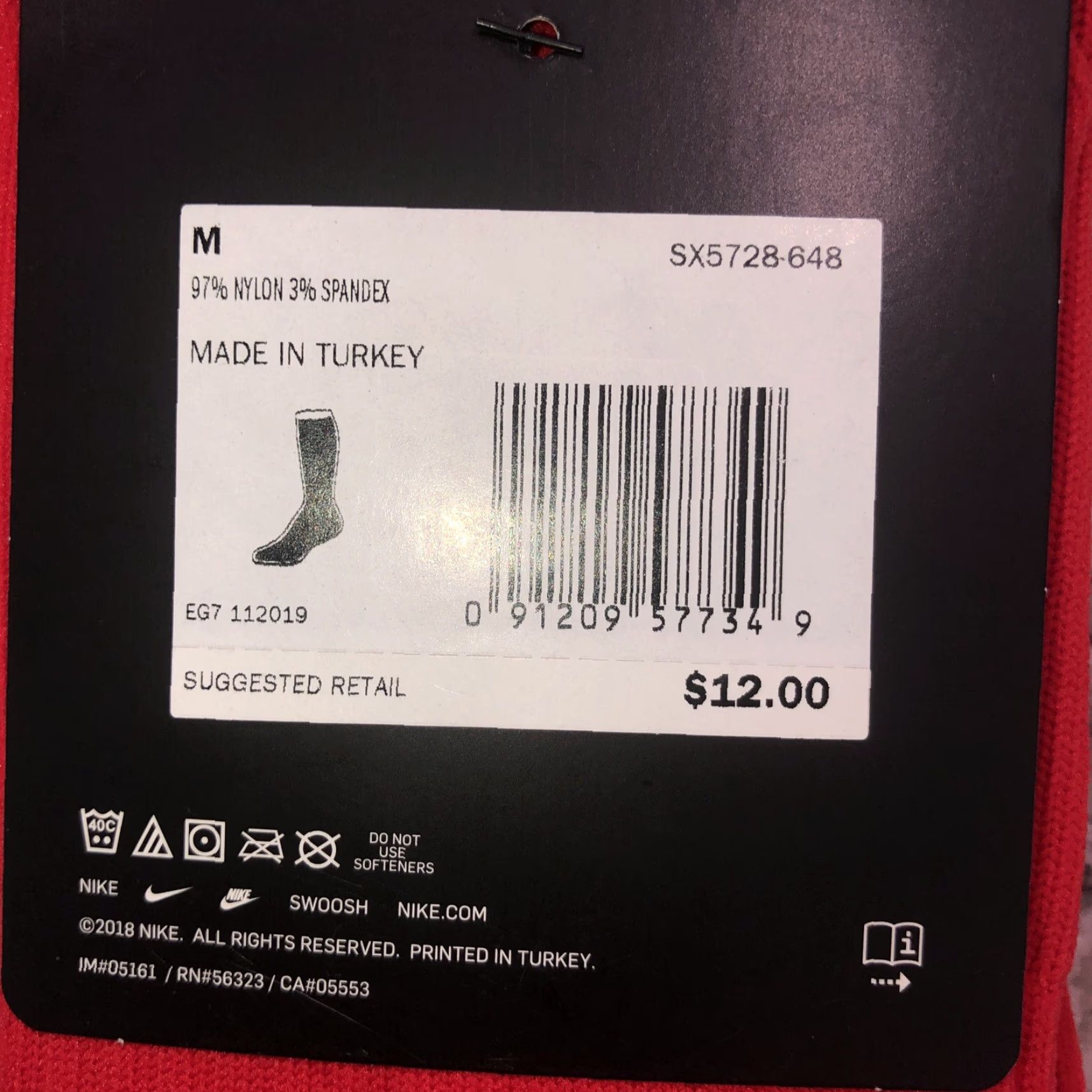 Nike Nike Socks Men Knee High Red Classic Style M (6-8) Size ONE SIZE - 3 Thumbnail