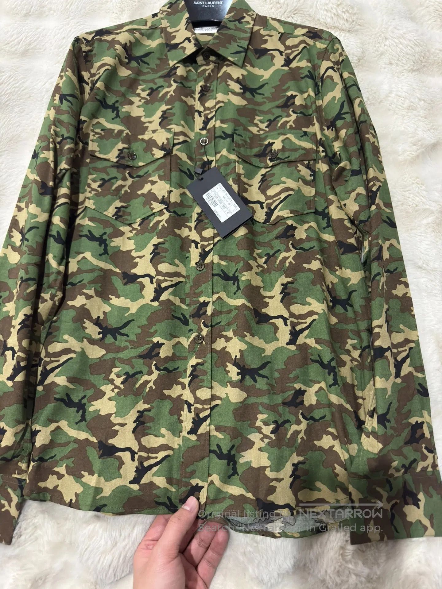Saint Laurent Paris Saint Laurent Paris Camouflage Shirt| Size S / US 4 / IT 40 - 2 Thumbnail