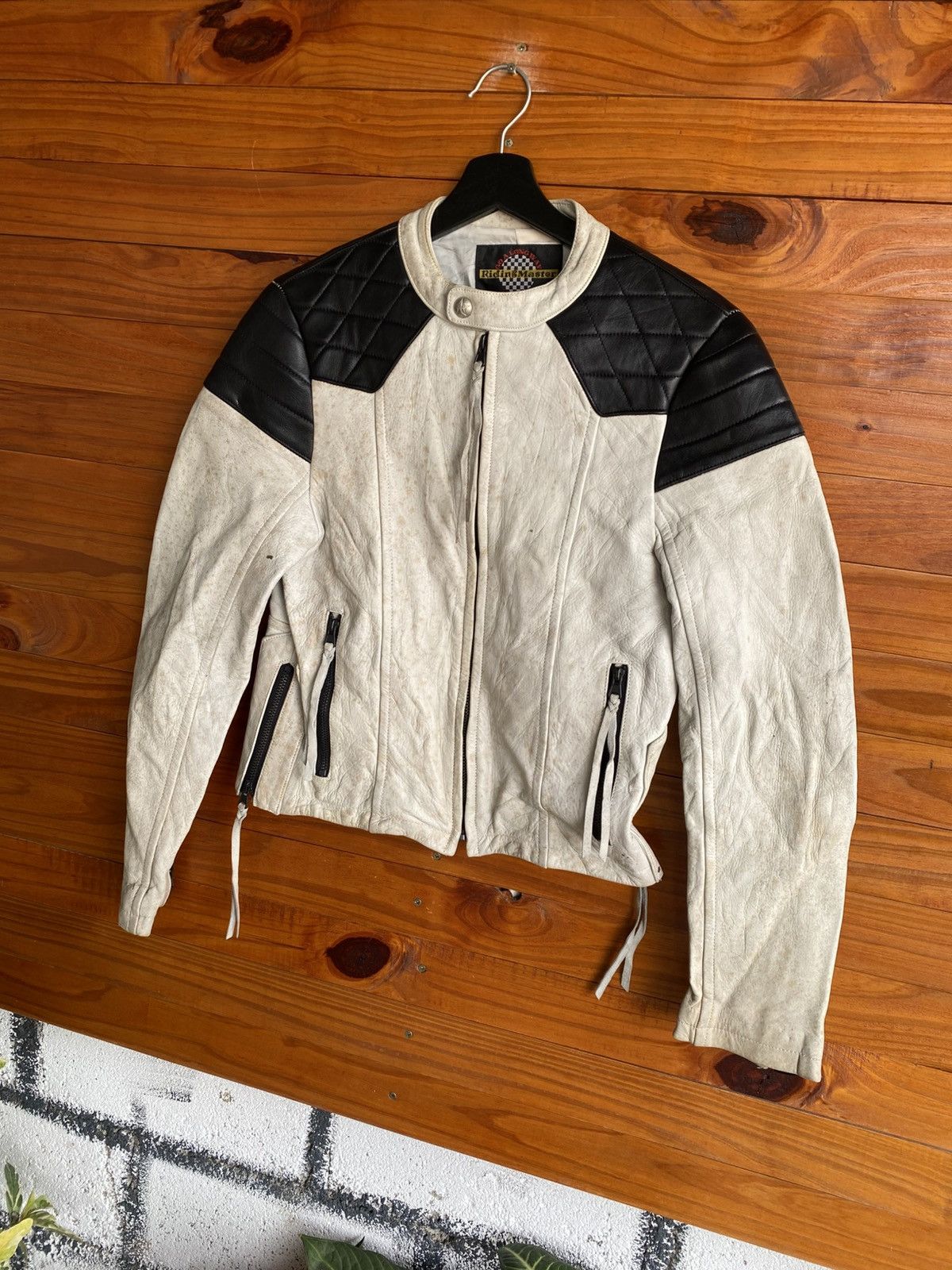 Vintage Rich Master Y2 Leather Motorcycle Cream Black Café Racer Size US S / EU 44-46 / 1 - 4 Thumbnail