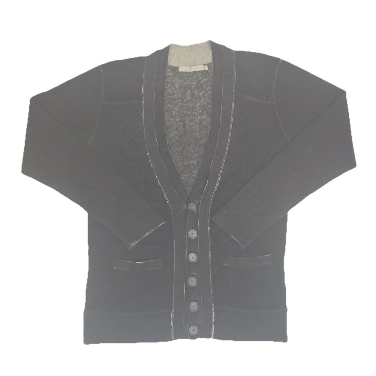 7 For All Mankind 7 For All Mankind Merino Wool Button Cardigan in Gray Size M Size US M / EU 48-50 / 2 - 1 Thumbnail