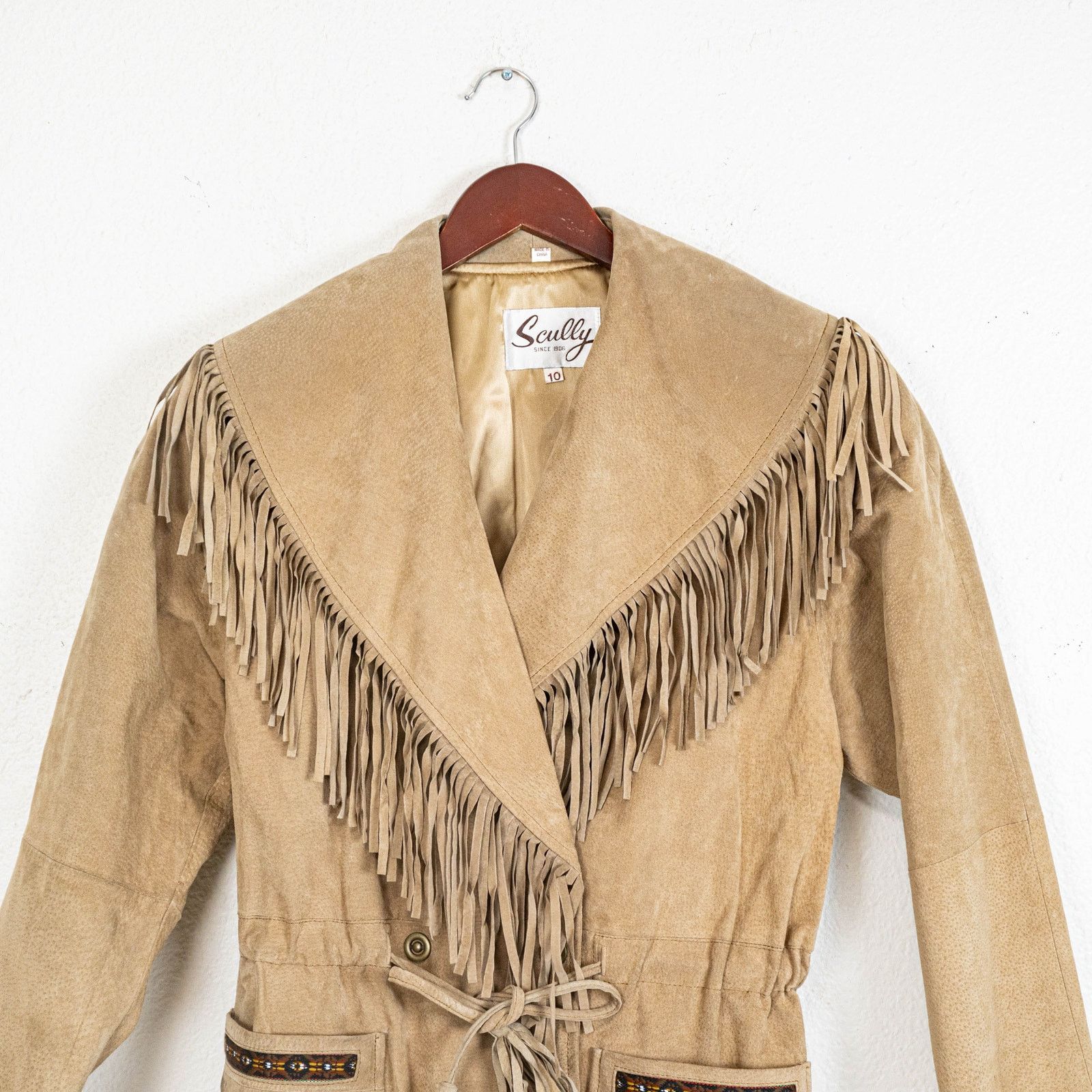 Scully Scully Leather Western Jacket tan Suede Fringe size 10 Size L / US 10 / IT 46 - 9 Thumbnail