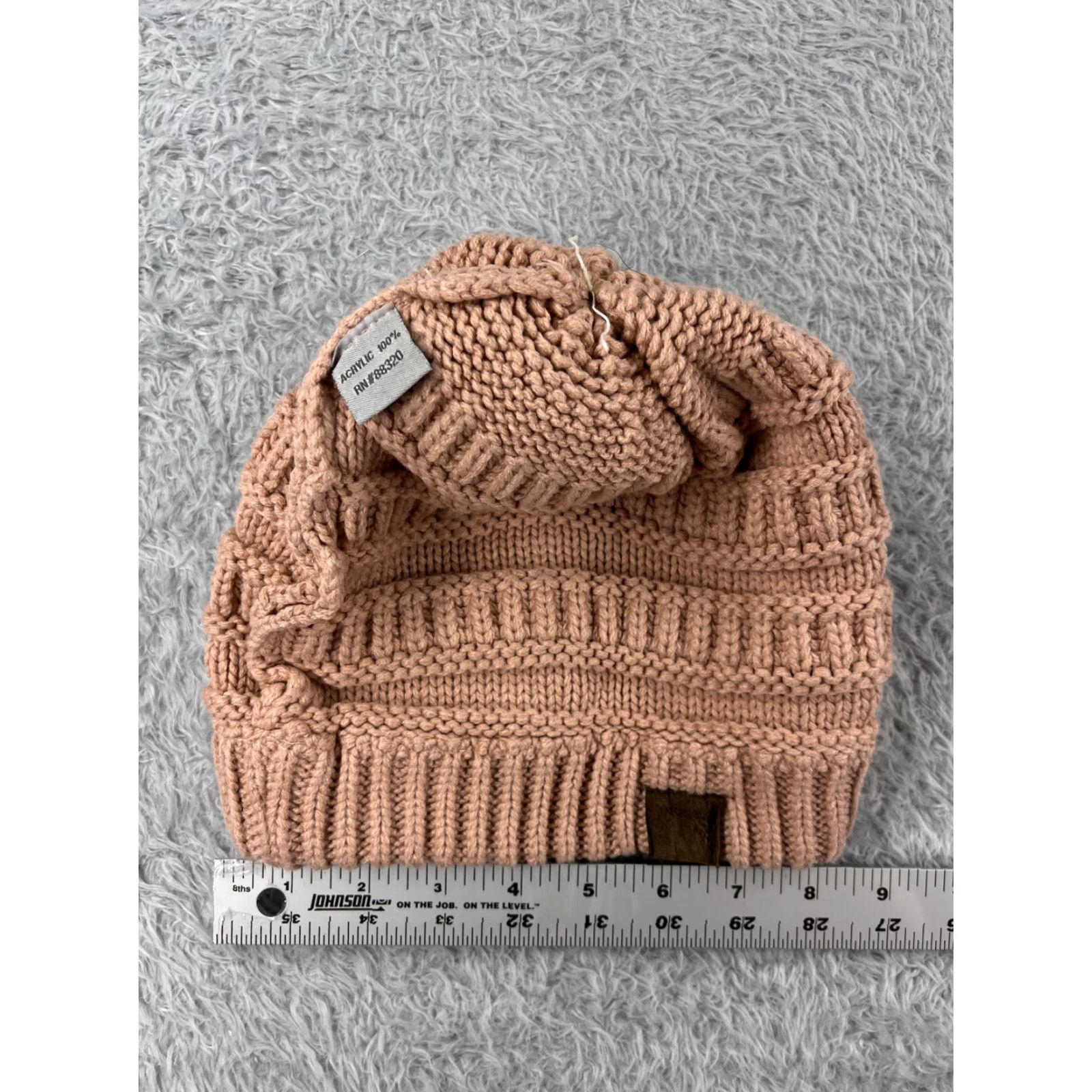 Vintage C.C Exclusive Beanie Toque Womens One Size Pink Knit 100% Acrylic Winter Ski Pom Size ONE SIZE - 6 Thumbnail