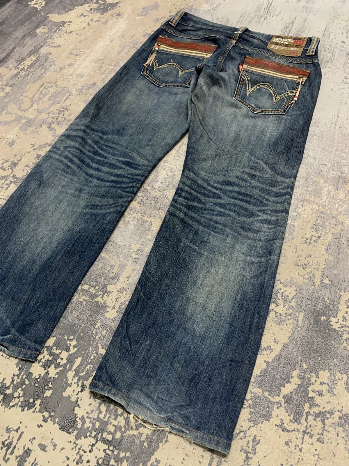 If Six Was Nine Edwin XV Navajo Distress Faded Denim Bootcut Mudmax Goa Size US 34 / EU 50 - 12 Thumbnail
