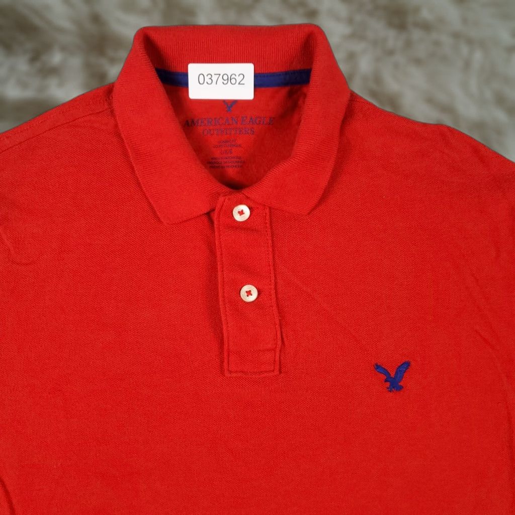 American Eagle Outfitters American Eagle Shirt Adult Large Red Casual Short Sleeve Polo Mens Size US L / EU 52-54 / 3 - 1 Thumbnail