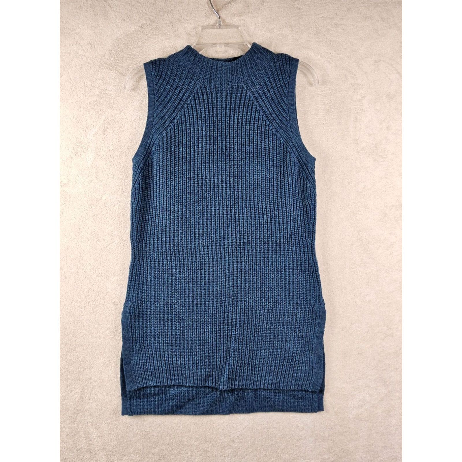 Toad&Co Toad&Co Sleeveless 100% Merino Wool Chunky Knit Sweater Dress Blue Size S Size S / US 4 / IT 40 - 2 Thumbnail