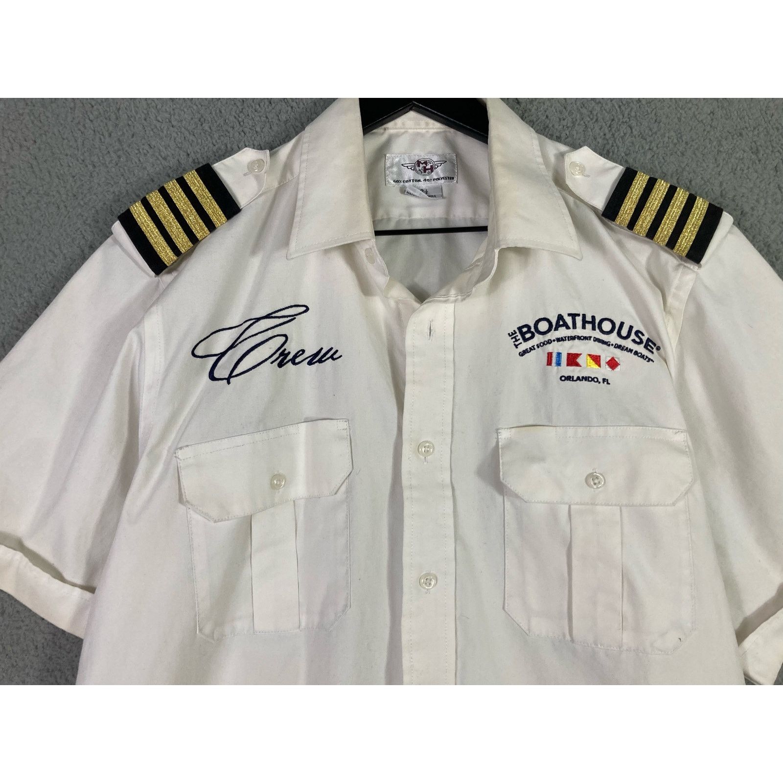 Other Boathouse Orlando FL Men's Short Sleeve Dress Shirt Sz 16.5 Size US XL / EU 56 / 4 - 8 Thumbnail