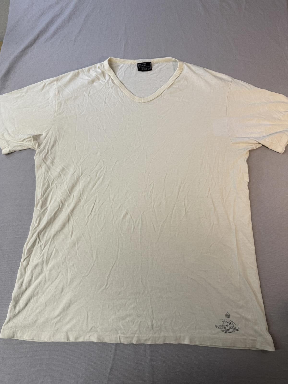 Polo Ralph Lauren VTG Polo by Ralph Lauren Plain White Tee Cream 90s Tee L Size US L / EU 52-54 / 3 - 1 Thumbnail