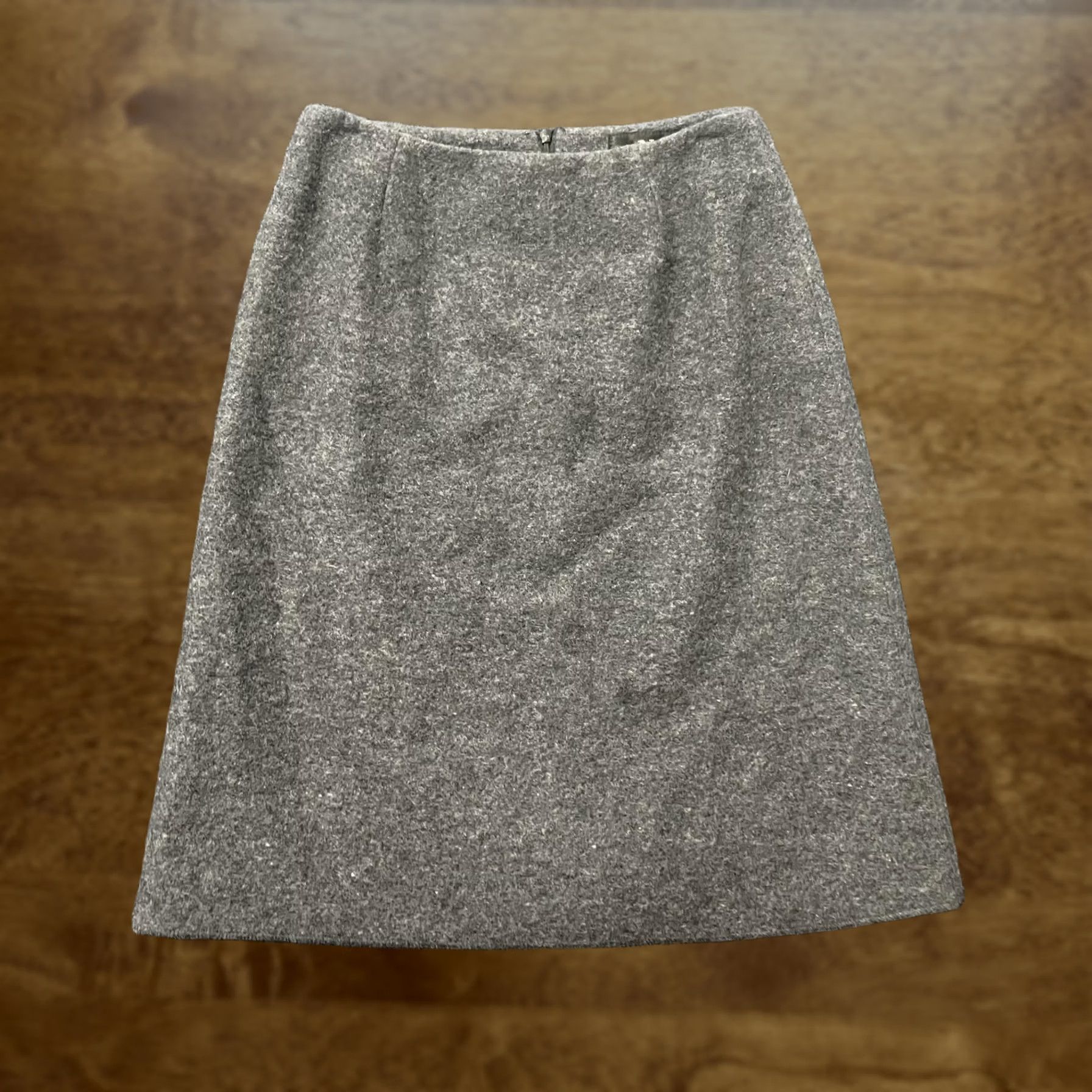 Vintage VINTAGE Gray Textured Skirt Womens 4 Pencil Knee Length Lined Career Office Workwear Size 27" / US 4 / IT 40 - 1 Thumbnail