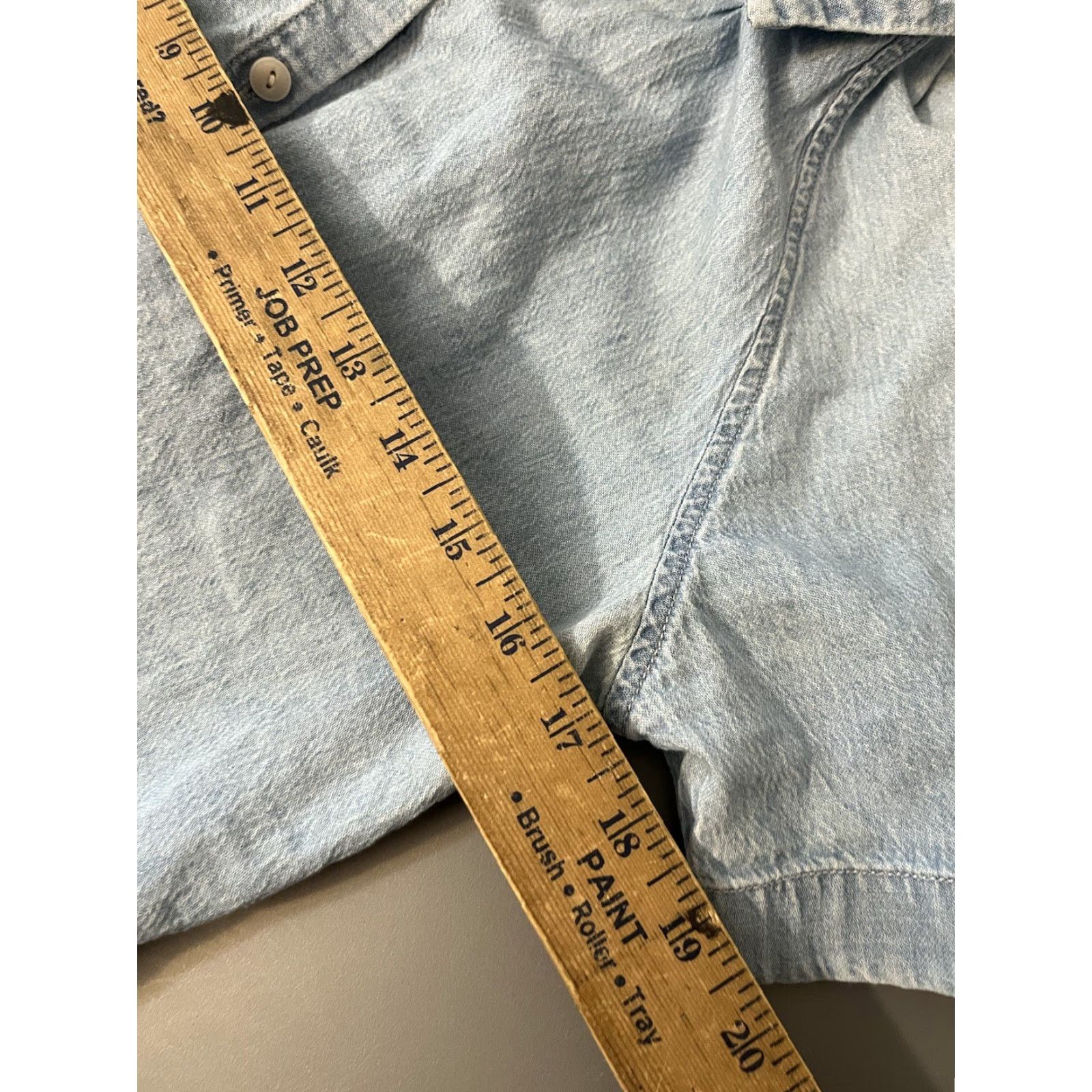 Madewell VINTAGE Madewell Blouse Shirt 2XS Women Blue Denim Collared Short Sleeve Womens Size XXS / US 00 / IT 34 - 6 Thumbnail