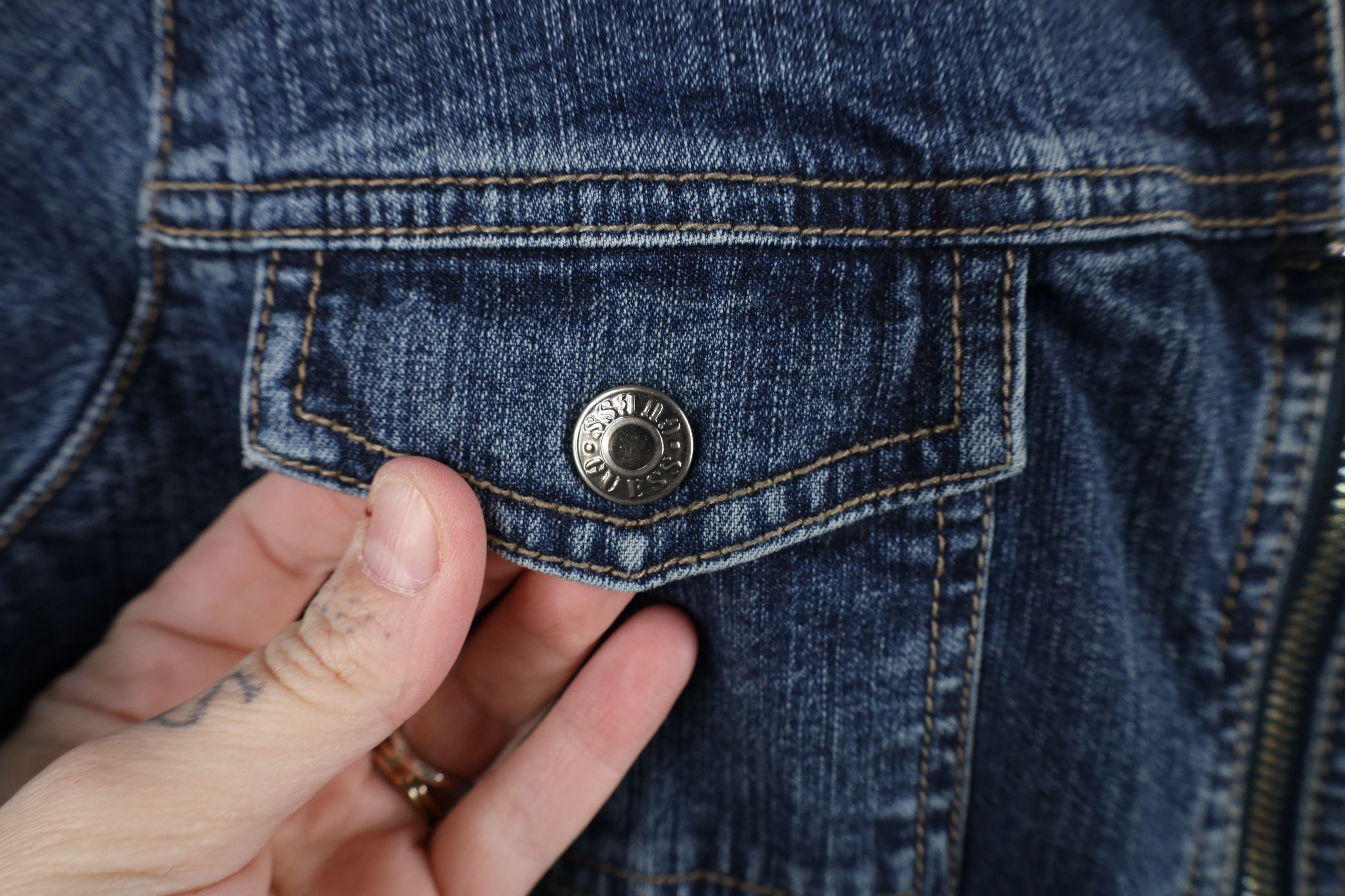 Guess × Vintage Vintage 90s Y2K Guess Flared Denim Jumpsuit Coveralls Size 28" / US 6 / IT 42 - 10 Thumbnail
