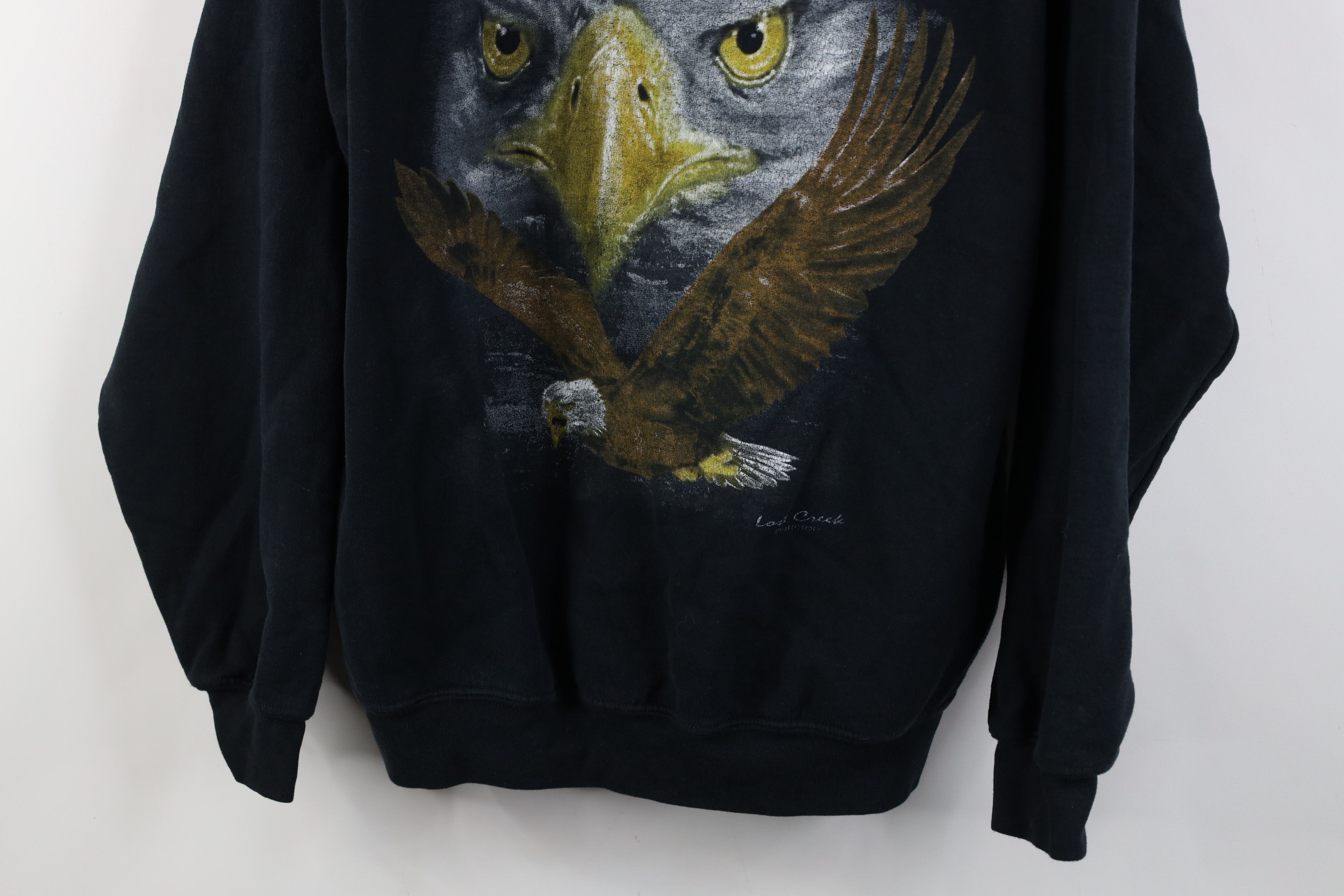 Vintage Vintage 90s Y2K Streetwear Eagle Crewneck Sweatshirt Black Size US XL / EU 56 / 4 - 3 Thumbnail