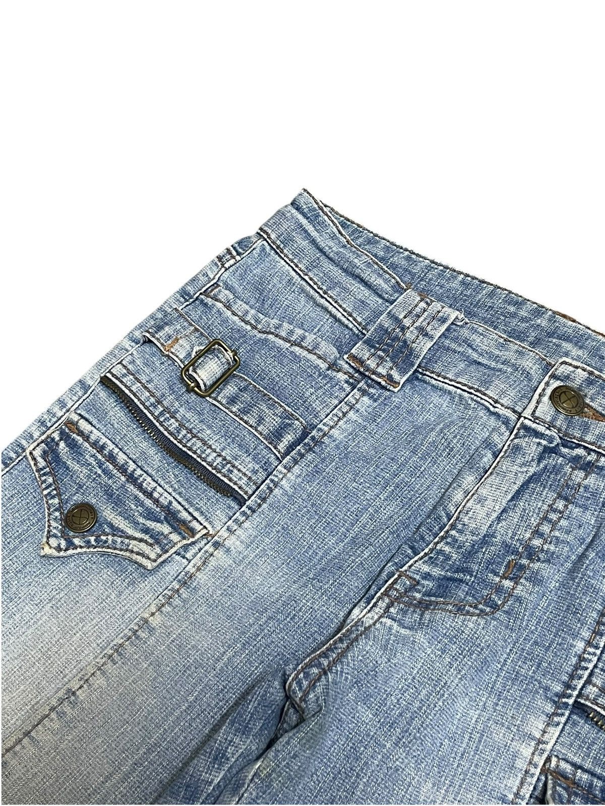 Japanese Brand Vtg Japanese Women’s Denim Punk Style Buckle Wide Leg Jeans Size 27" / US 4 / IT 40 - 9 Thumbnail