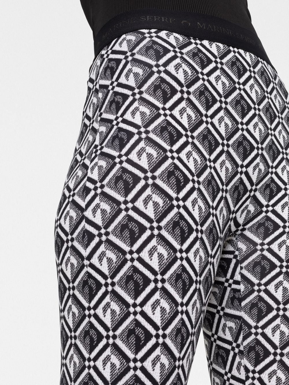 Marine Serre Crescent moon diamond jacquard print leggings Size 28" / US 6 / IT 42 - 17 Thumbnail