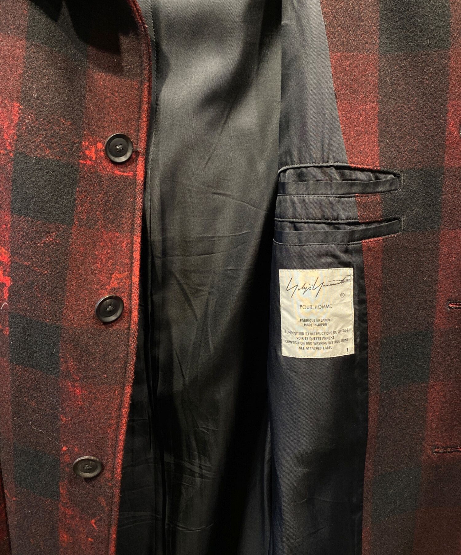 Yohji Yamamoto Yohji Yamamoto pour homme print stand-up collar coat Size US S / EU 44-46 / 1 - 6 Thumbnail