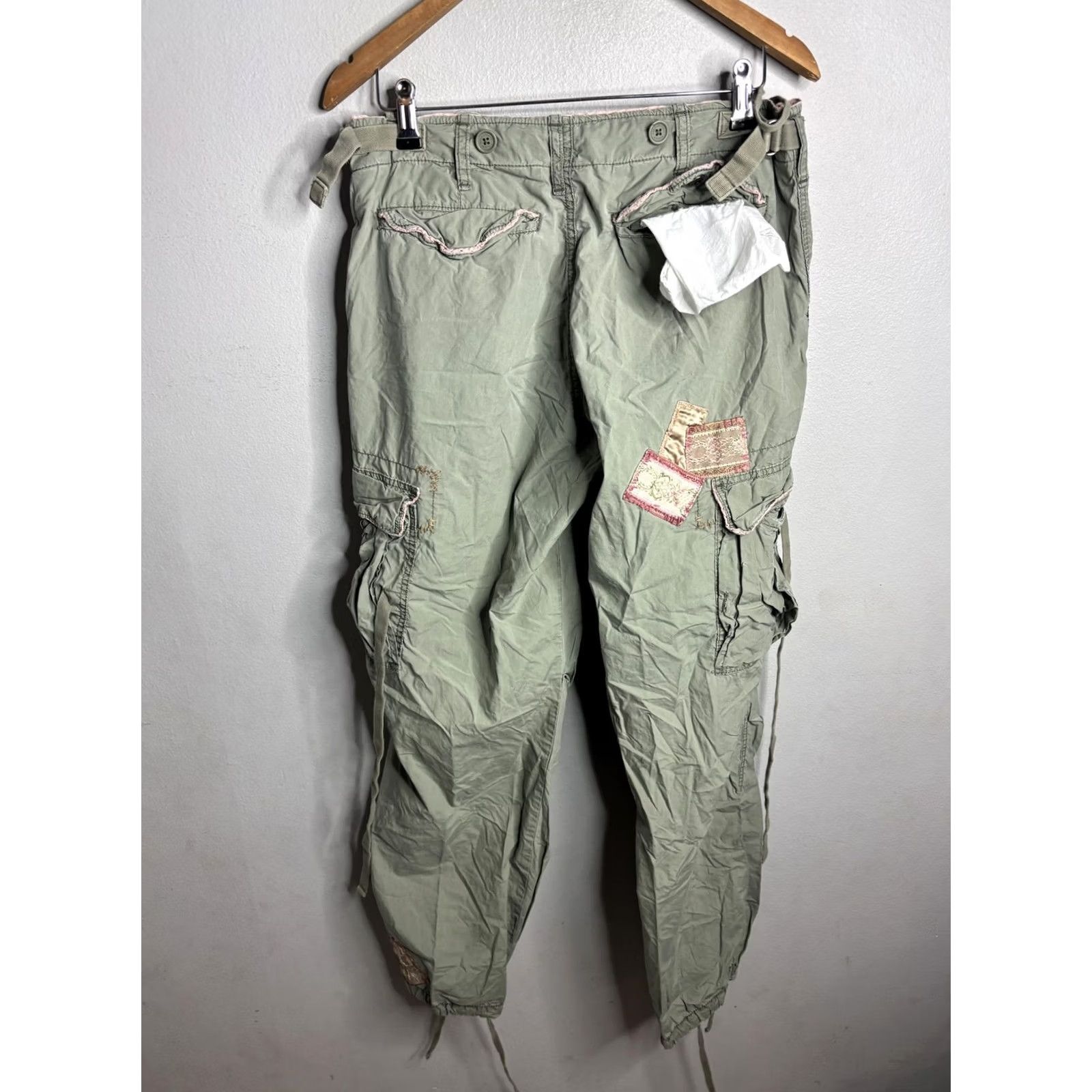 Abercrombie & Fitch Abercrombie & Fitch Cargo Pants Womens 8 Green Patchwork Y2K Hem Utility Size 30" / US 8 / IT 44 - 6 Thumbnail