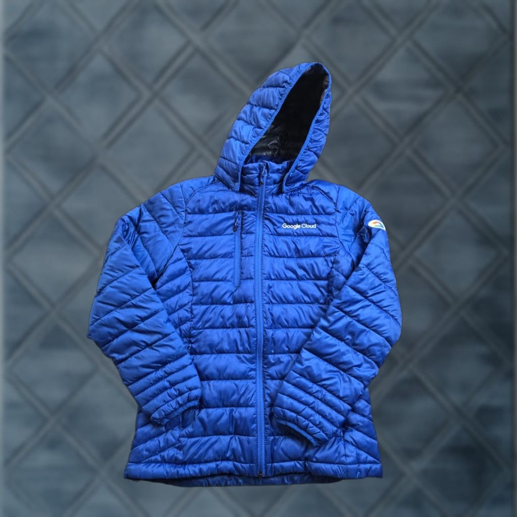 Vintage Clique Puffer Jacket Womens Small Blue Full Zip Pockets Hooded Jacket Size S / US 4 / IT 40 - 1 Thumbnail