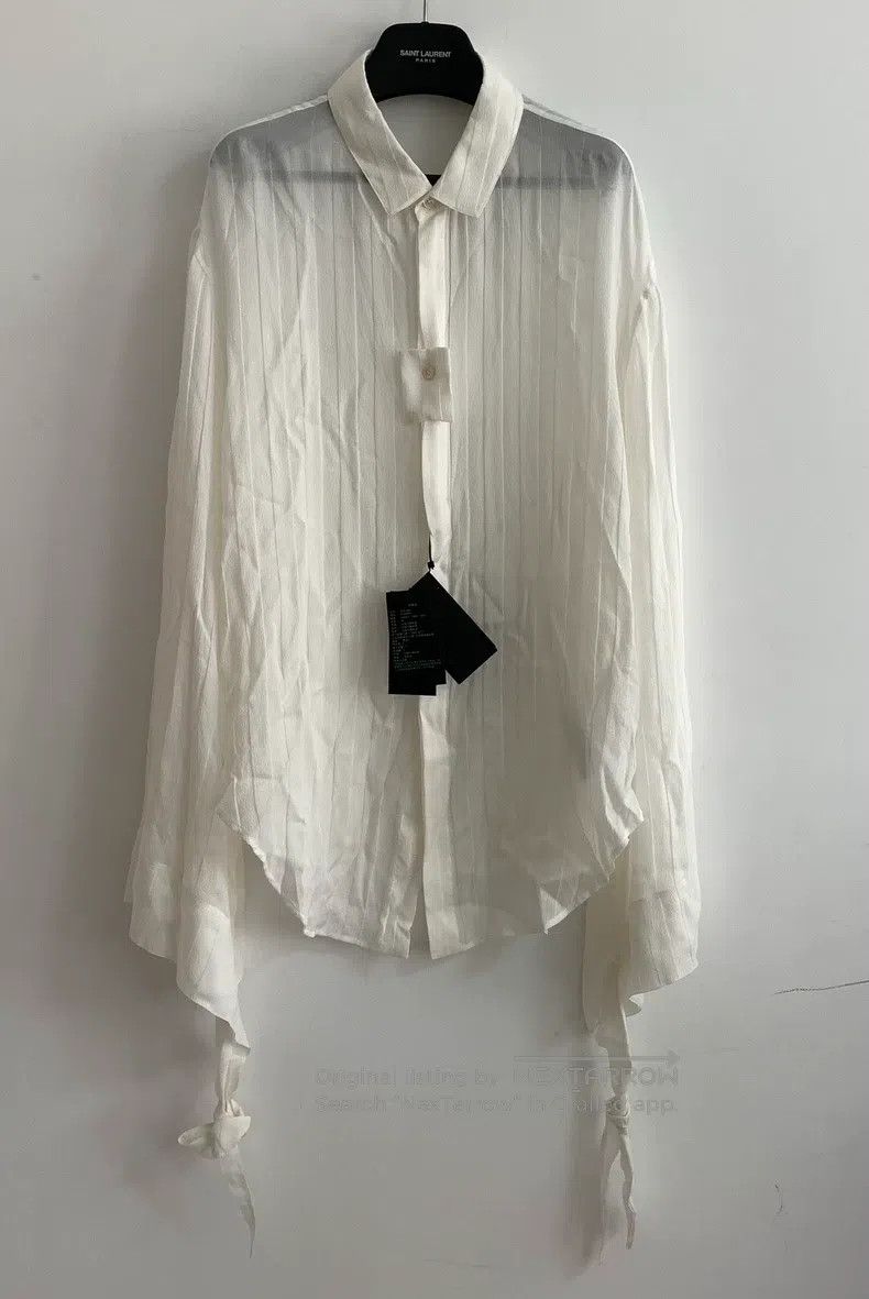 Saint Laurent Paris Saint Laurent Paris Mulberry Silk White Stripe French Tie Size S / US 4 / IT 40 - 1 Thumbnail