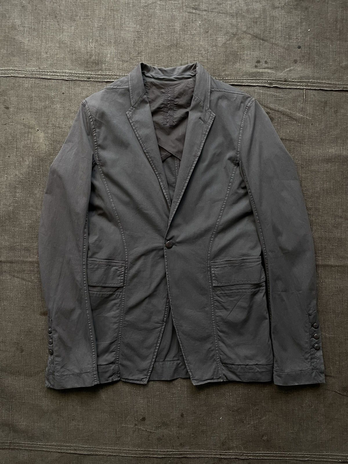 Rick Owens × Rick Owens Drkshdw Single button cotton blazer Size 46R - 1 Thumbnail