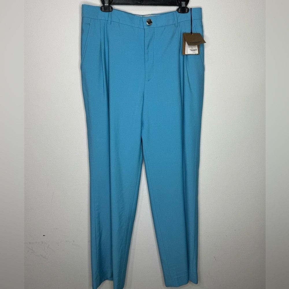 Burberry Burberry Tailored Wool Trousers Bright Opal Blue Men’s Size Size US 38 / EU 54 - 1 Thumbnail