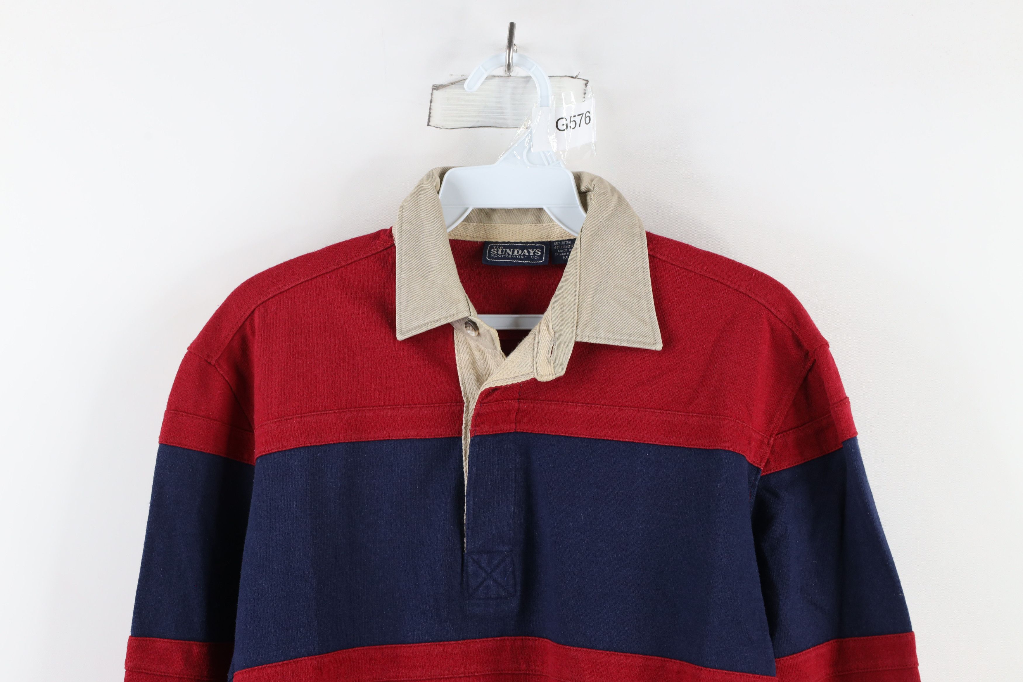 Vintage Vintage 70s Streetwear Block Heavyweight Pullover Rugby Polo Size US M / EU 48-50 / 2 - 2 Thumbnail