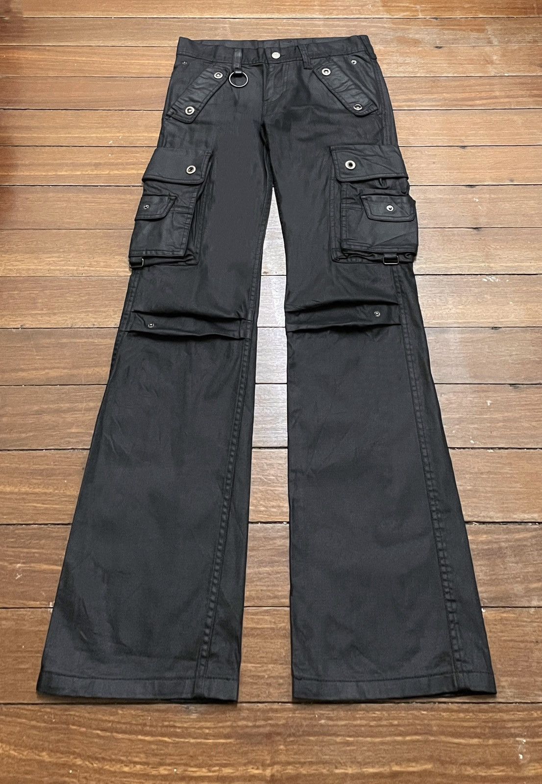 Rare Vintage Tornado Mart Waxed Flared Tactical Pants 2000s