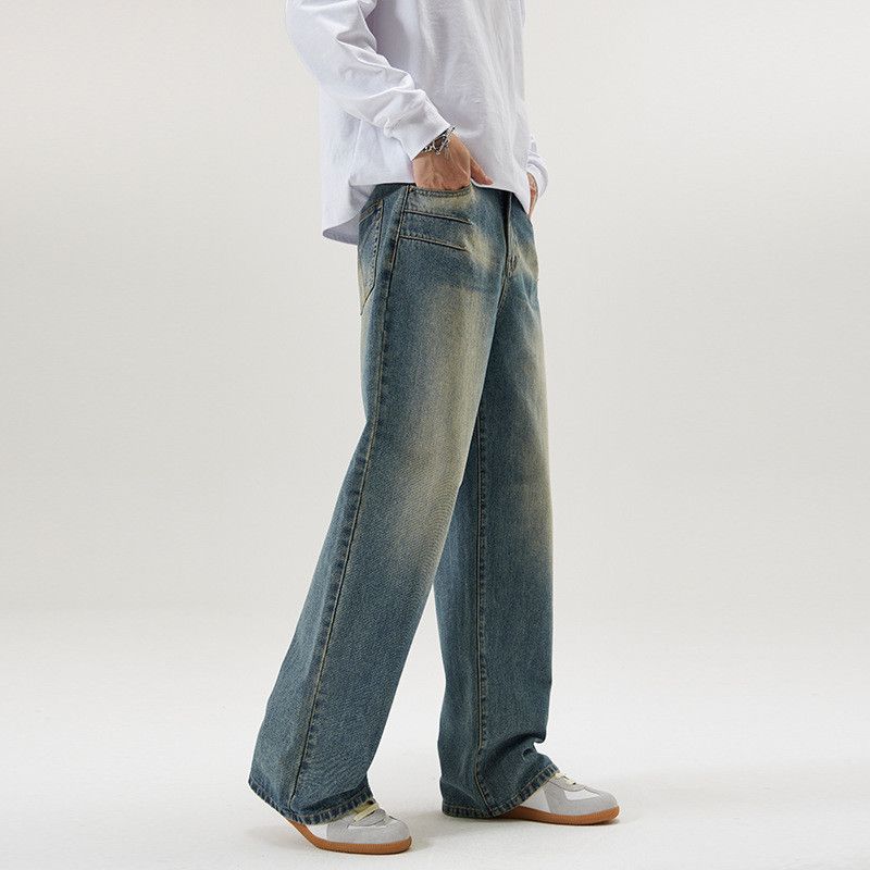 Japanese Brand American-style baggy washed men's straight leg loose jeans Size US 32 / EU 48 - 2 Thumbnail