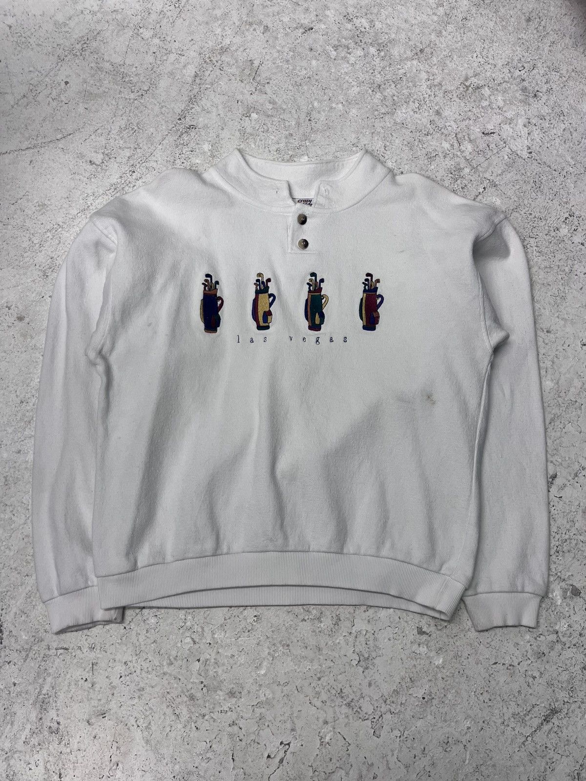 Vintage Vintage white crazy shirts las vegas golf sweatshirt Size US L / EU 52-54 / 3 - 2 Thumbnail