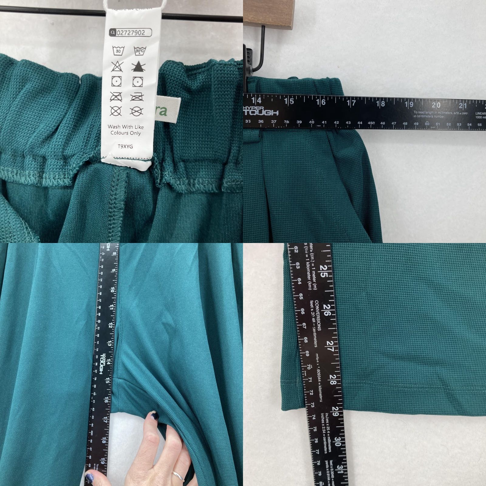 Vintage Halara Pants Womens XL Green Wide-Leg Pleated Athleisure Elastic Waist Pockets Size 40" / US 18 - 8 Thumbnail