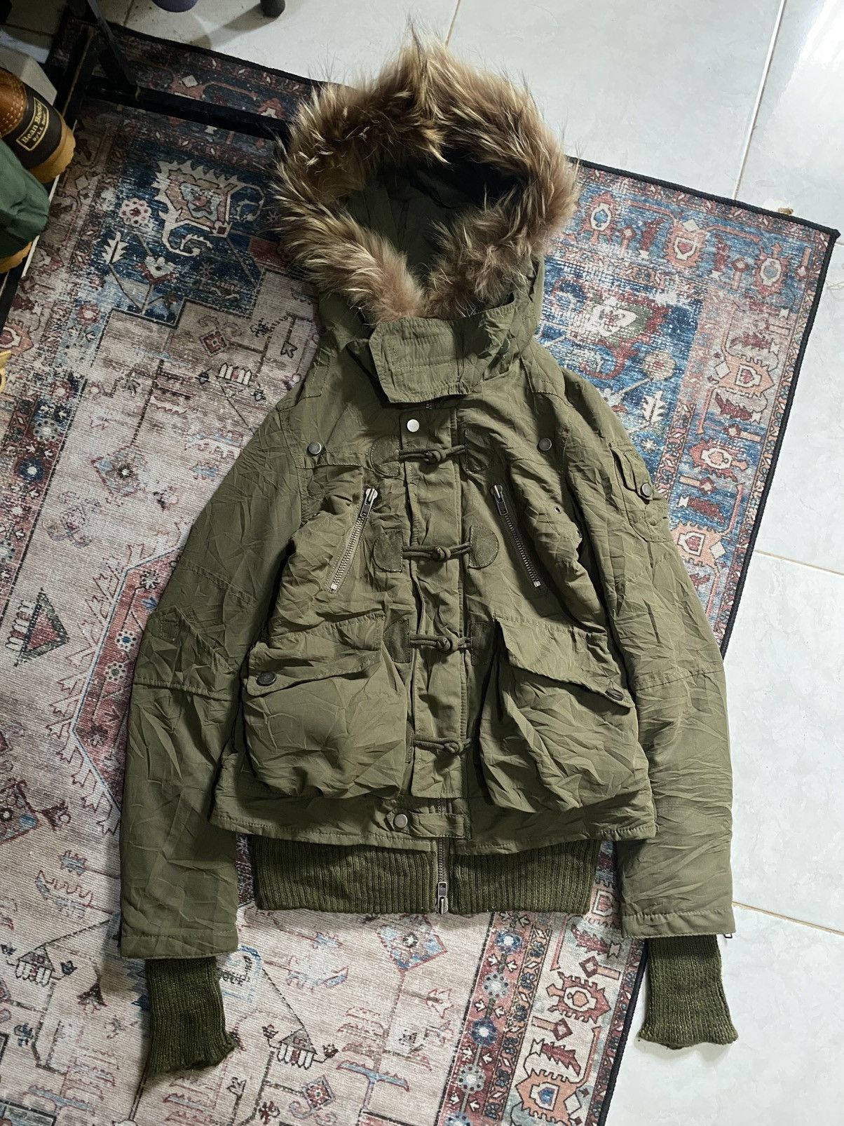 SLY 🔥FREE SHIPPING🔥SLY Raccoon Fur Hooded Cargo Jacket Size M / US 6-8 / IT 42-44 - 1 Thumbnail