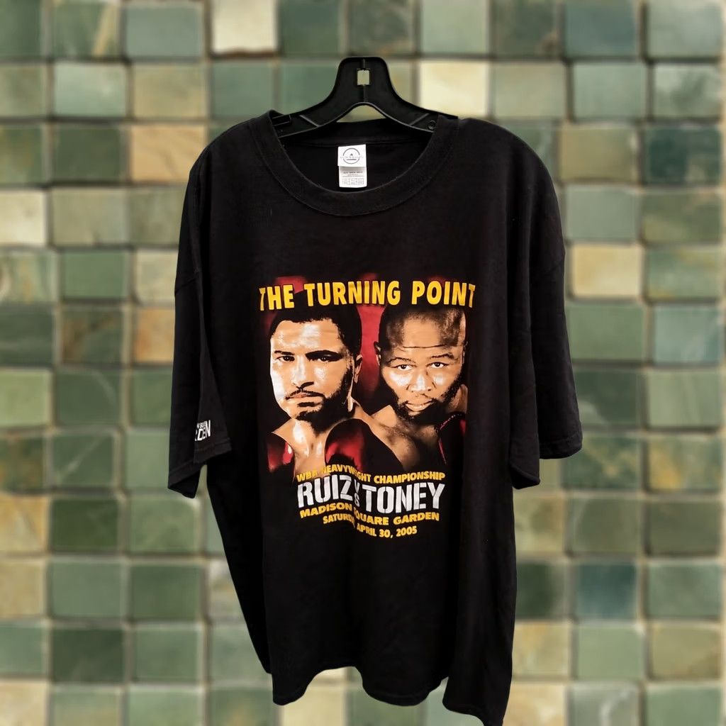 Fruit Of The Loom VINTAGE THE TURNING POINT RUIZ VS TONEY BOXONG SHIRT 2XL Shirt Mens Black 2XL Box Vintage Decade Size US XXL / EU 58 / 5 - 1 Thumbnail