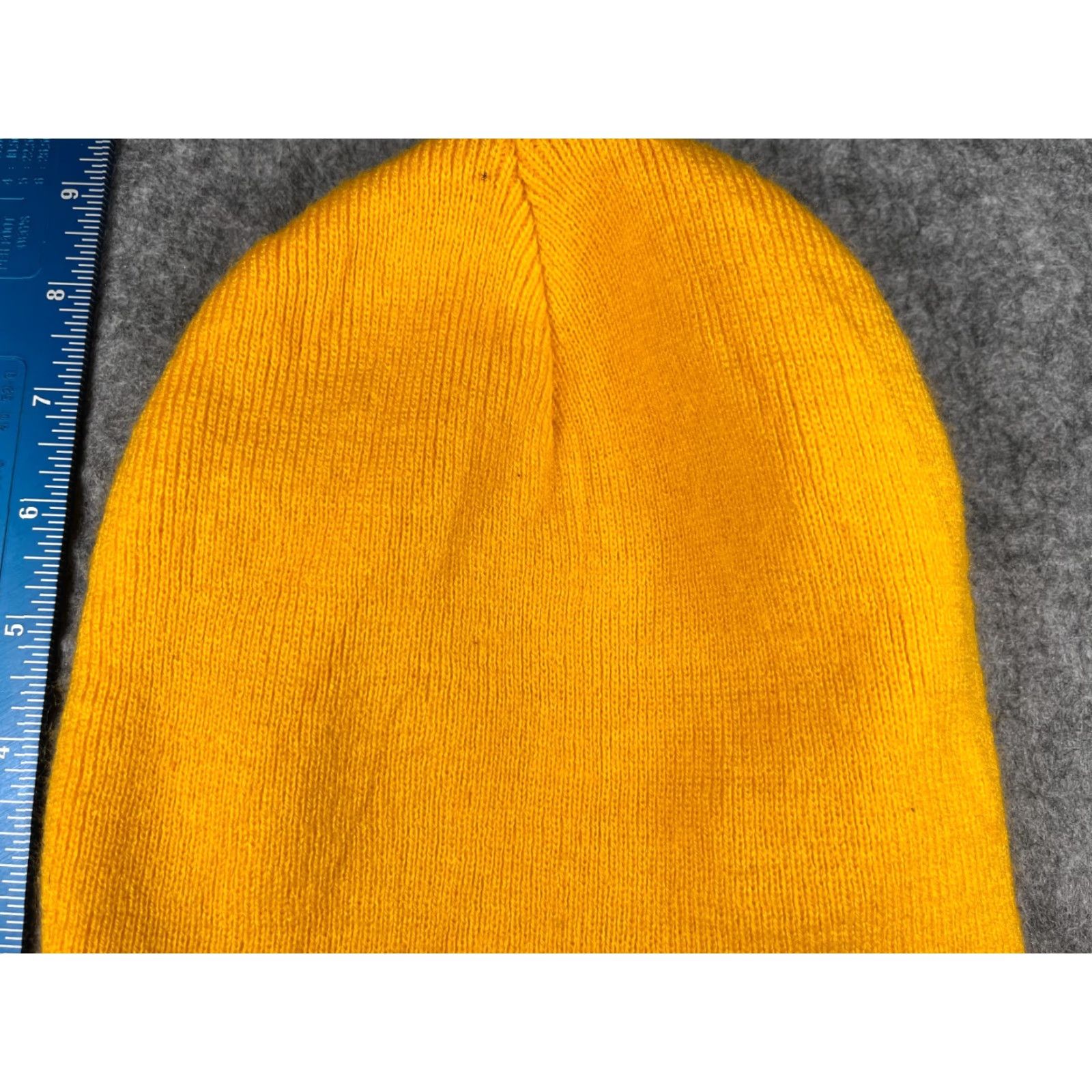 Vintage CAT Beanie Adult One Size Yellow Knit Acrylic Logo Workwear Size ONE SIZE - 3 Thumbnail