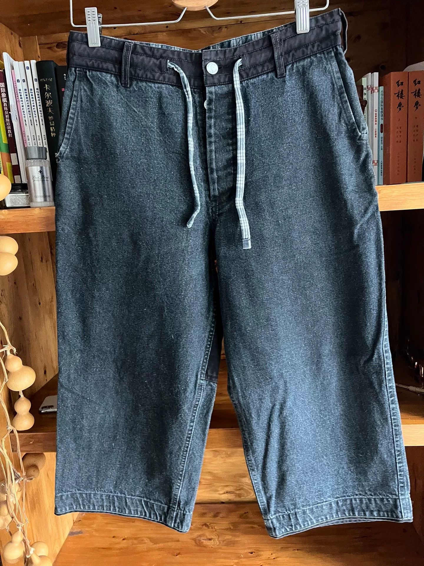 Porter Classic kendo denim wide pants in black Size US 39 - 1 Thumbnail