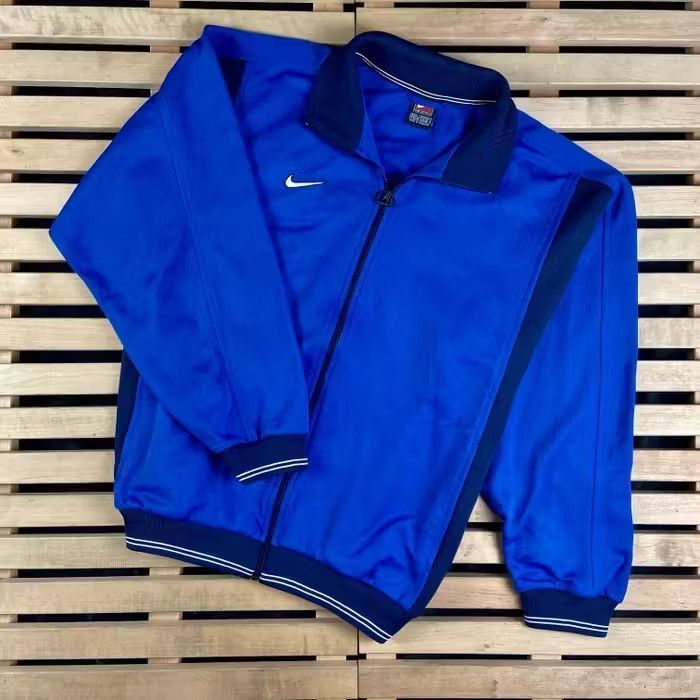 Nike × Vintage Mens Bomber Jacket Nike Vintage Size L Blue Size US L / EU 52-54 / 3 - 1 Thumbnail
