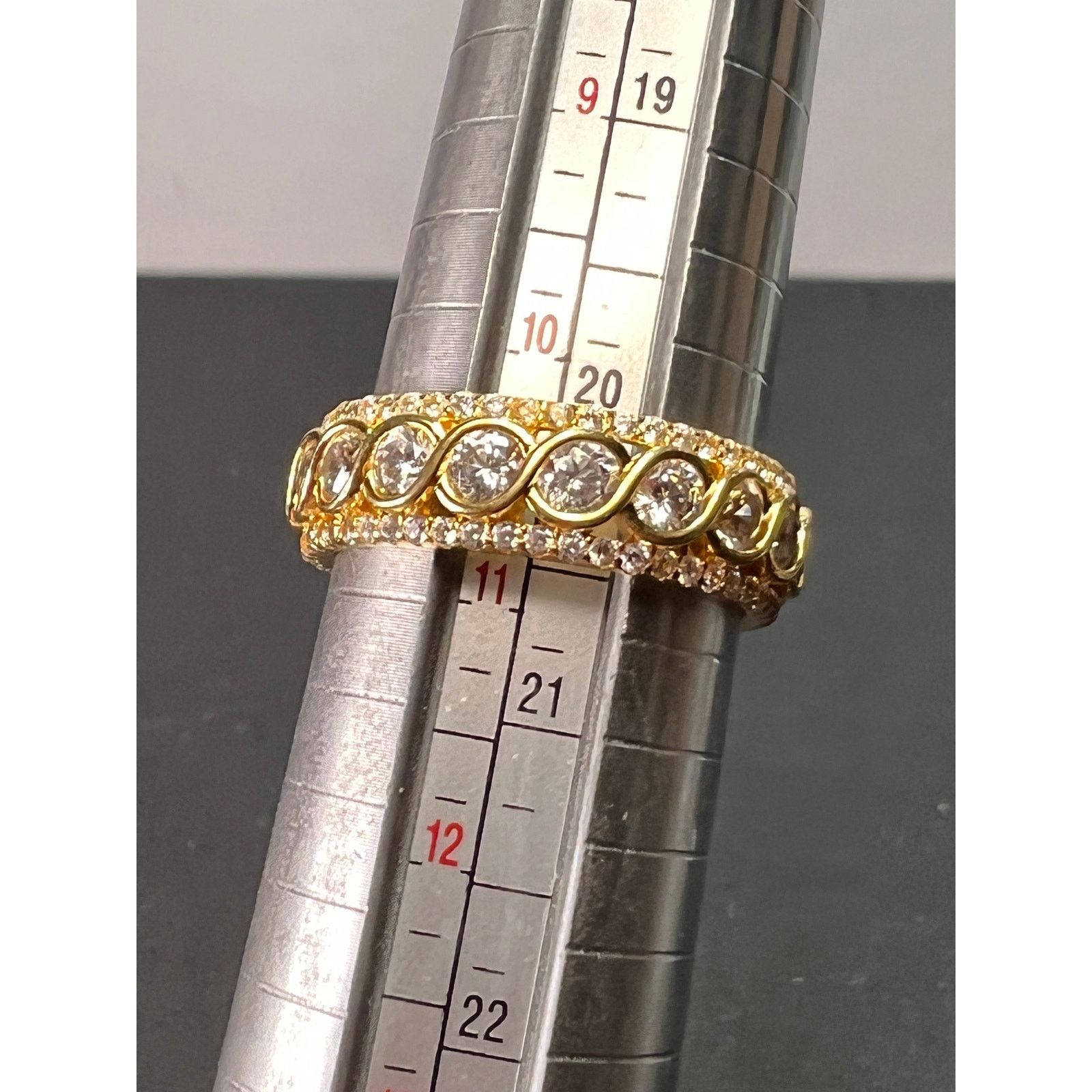Other CZ gold over Sterling eternity band mens ring size 11 Size ONE SIZE - 10 Thumbnail