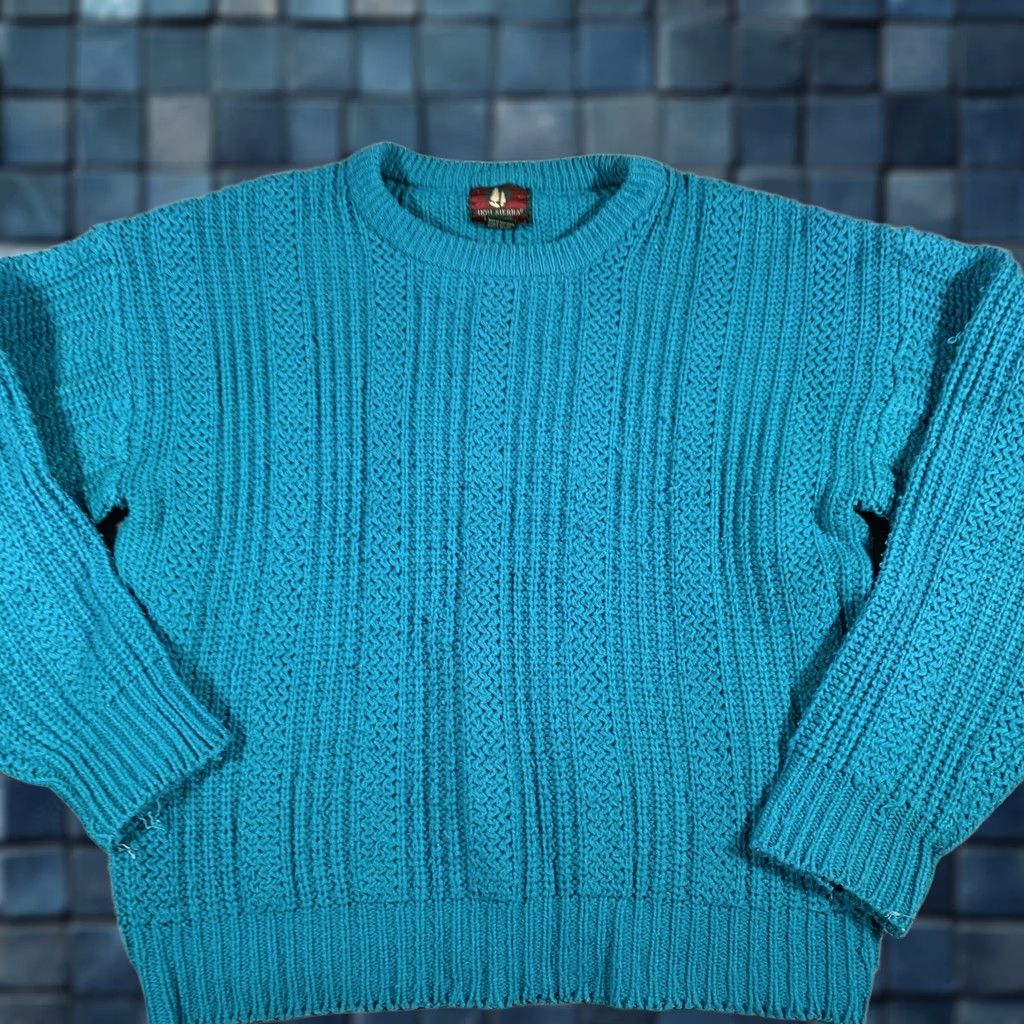 High Sierra VINTAGE High Sierra Sweater Mens L Teal Cable Knit Crewneck Pullover 90s Mens Size US L / EU 52-54 / 3 - 1 Thumbnail