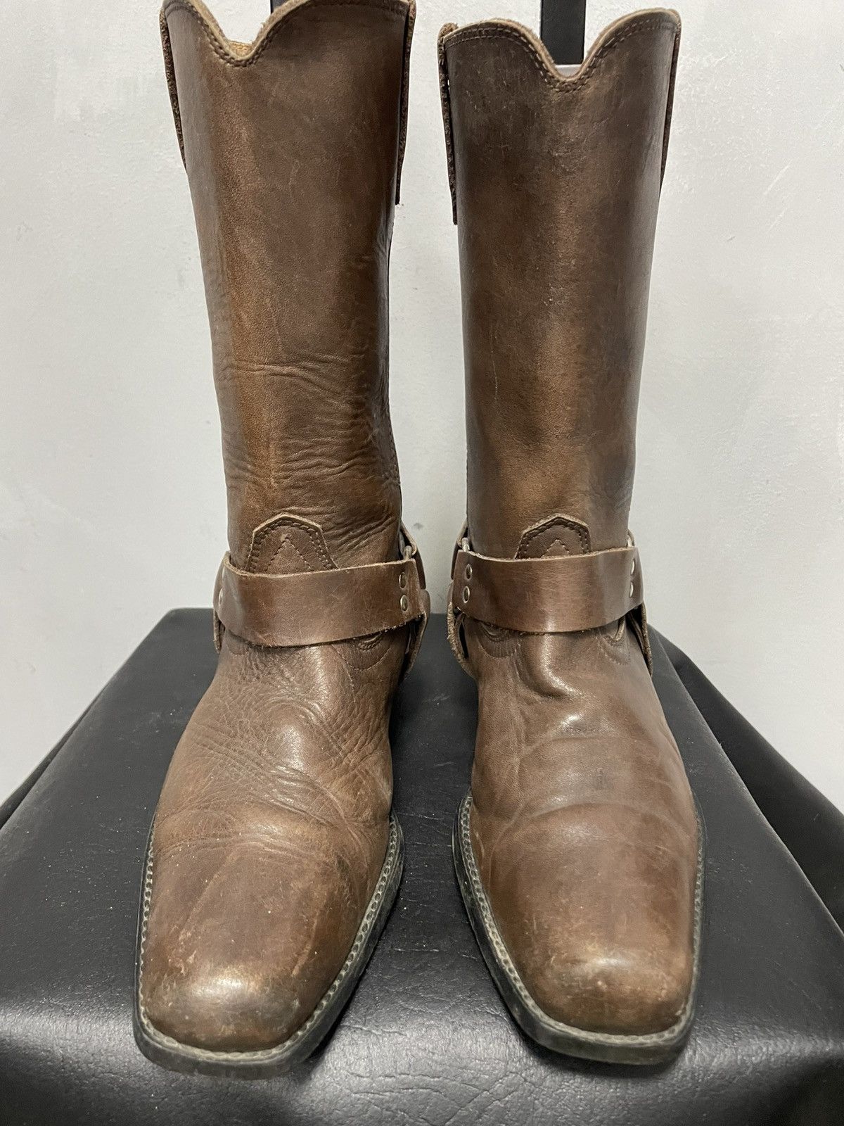 Sancho Boots Western brown leather moto boots harley davidson style y2k Size US 10 / EU 43 - 4 Thumbnail