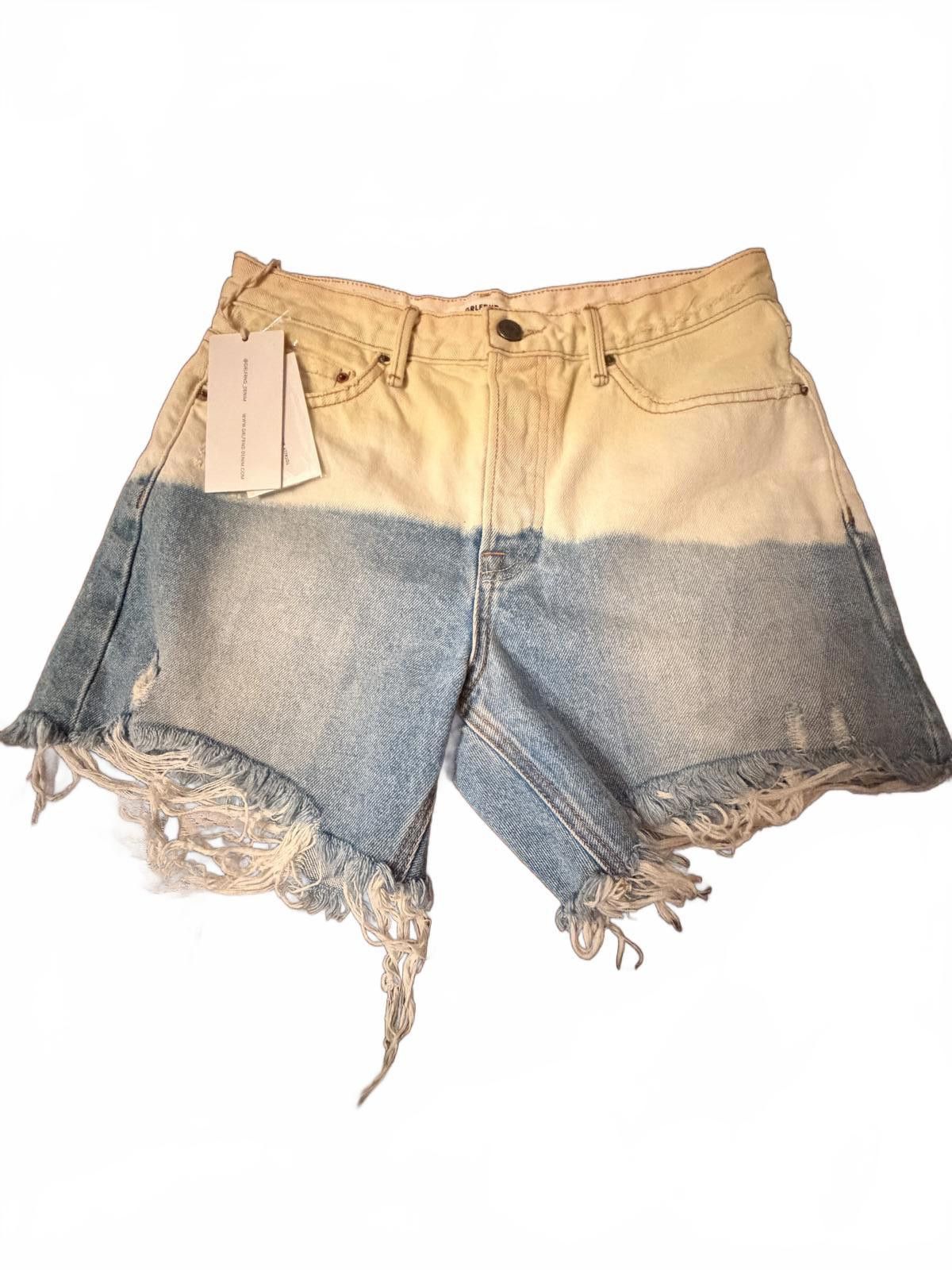 Other GRLFRND Jourdan Tie-dye Ripped Denim Shorts Yellow Size 25 Size 25" / US 0 / IT 36 - 2 Thumbnail