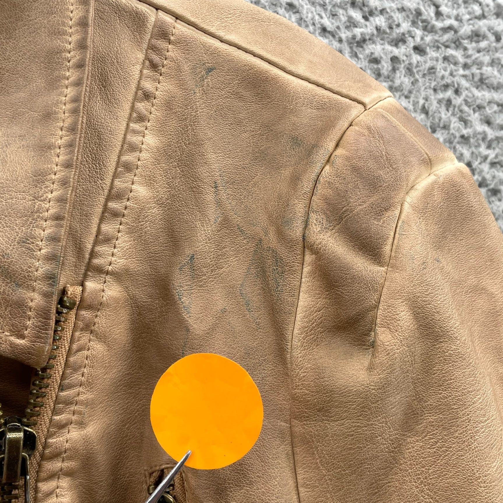 Jordan Brand K.Jordan Vegan Leather Moto Jacket Women's Beige Indie Biker Sleaze 70's Classic Size L / US 10 / IT 46 - 3 Thumbnail