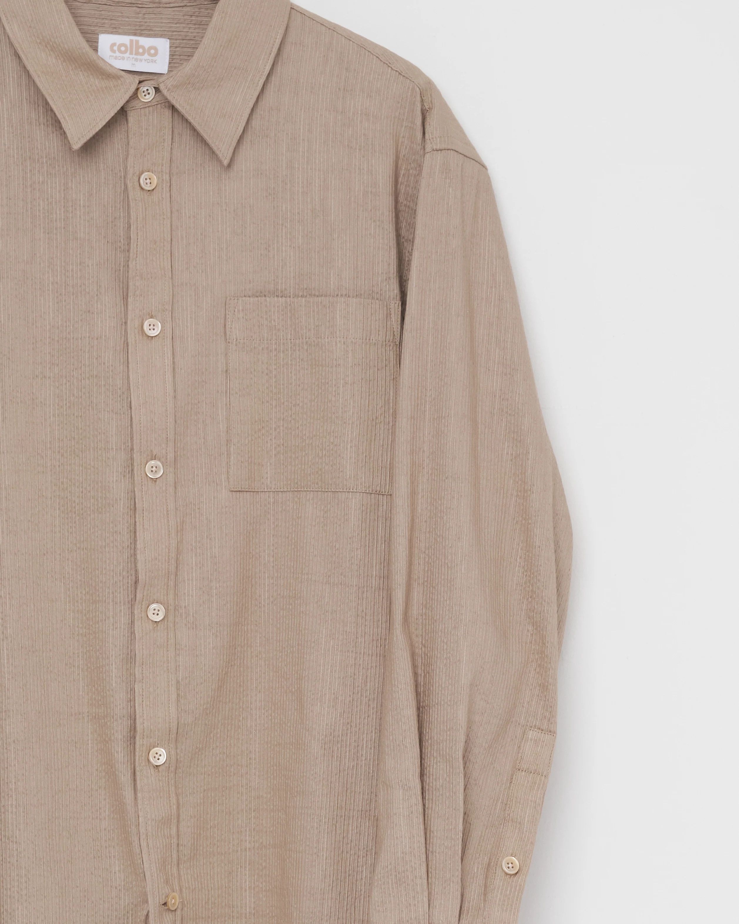 Colbo 💚 1/12 Colbo NYC Silk/Cotton TK Shirt Taupe Medium NEW Size US M / EU 48-50 / 2 - 3 Thumbnail