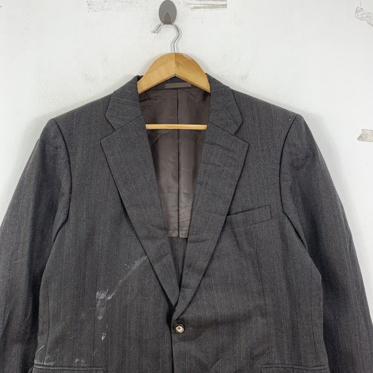Burberry Vintage 90s BURBERRYS London Stripes Wool Blazer Coat Size US M / EU 48-50 / 2 - 2 Thumbnail