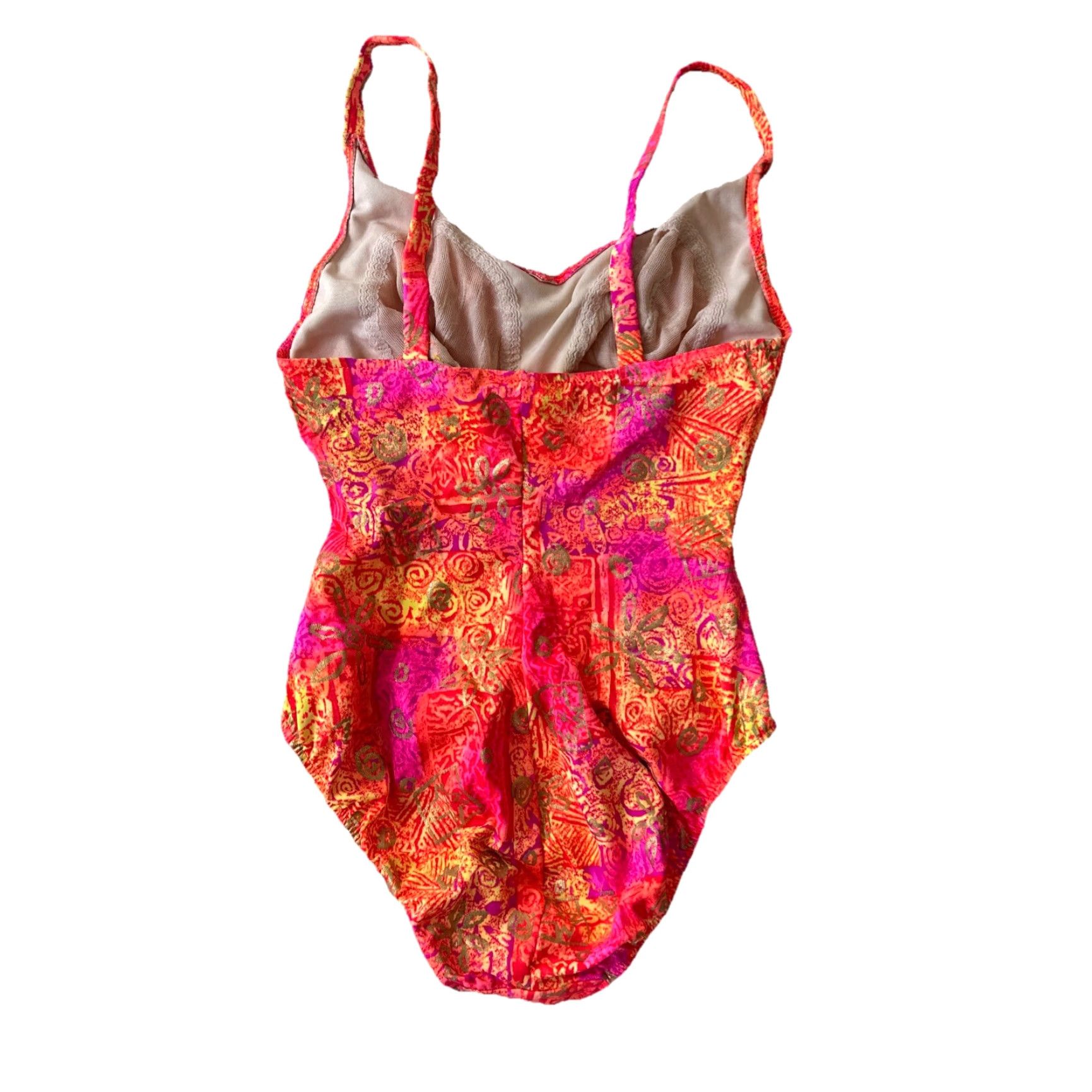 Vintage VINTAGE Kathy Ireland One Piece Swim Suit Orange Neon Pink 1990s S Small Size S / US 4 / IT 40 - 3 Thumbnail