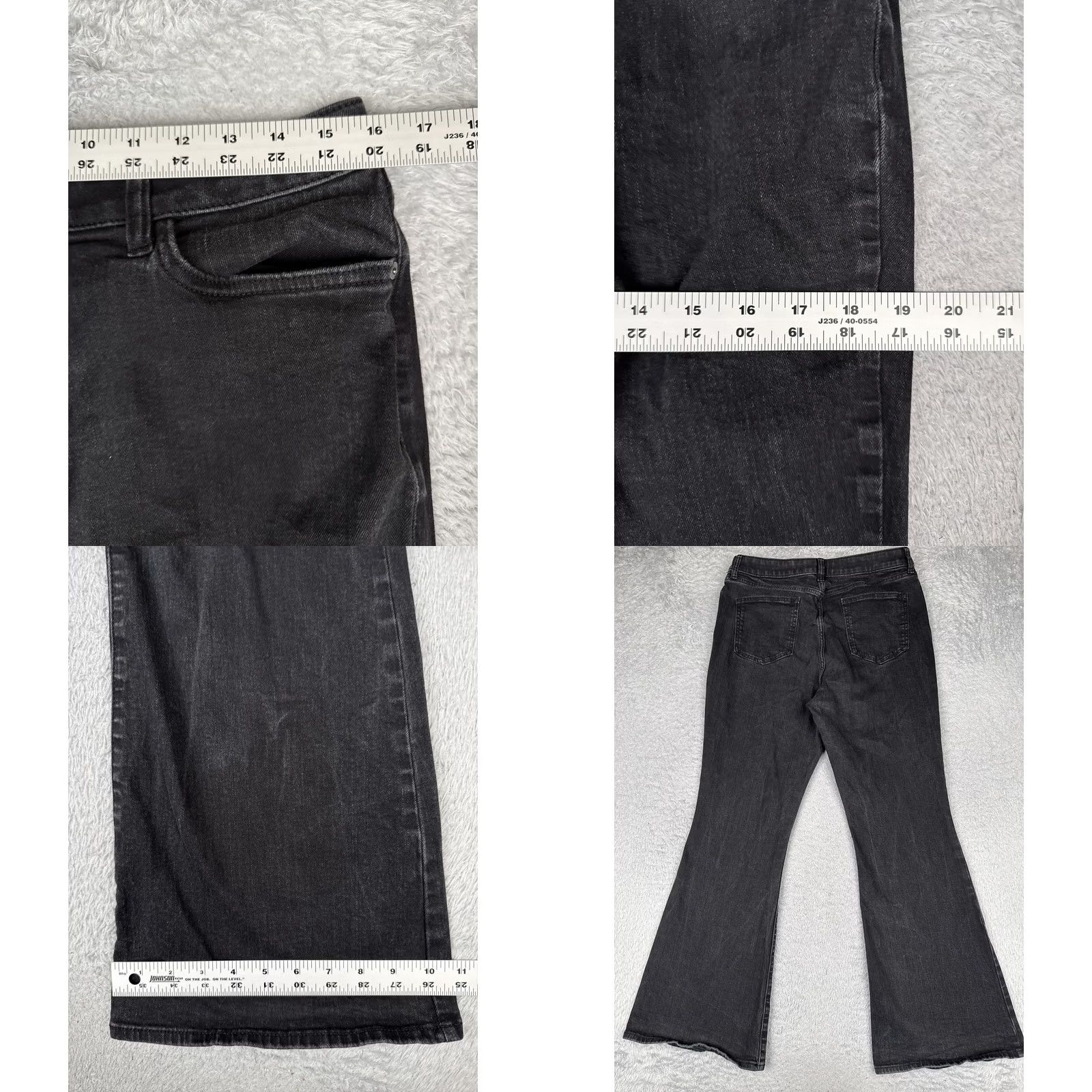 Elizabeth and James Elizabeth and James Jeans Flared Womens 14 Black Charcoal High Rise Stretch 32x30 Modern Bohemian Dressy Denim Pants Mens Womens Girls Size 36" / US 14 / IT 50 - 9 Thumbnail