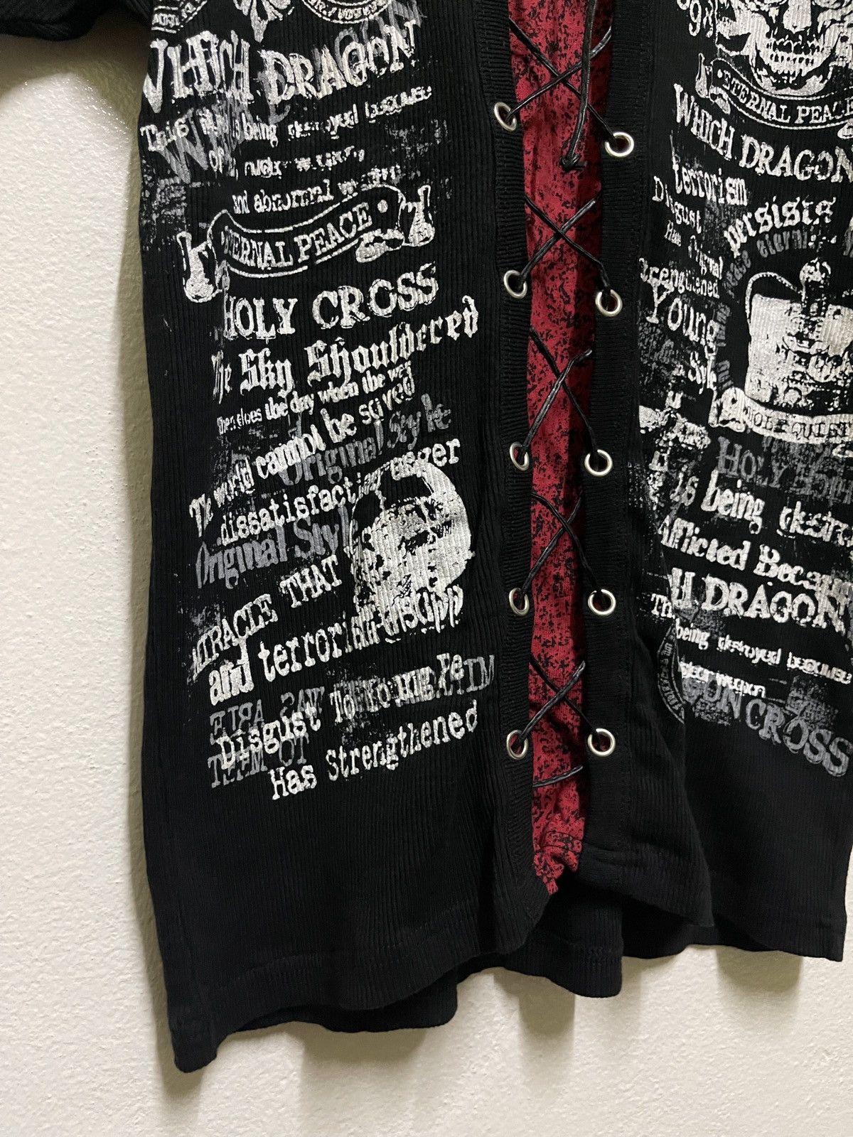 Japanese Brand Beaumere Lace Up Poem Punk T Shirt Size US L / EU 52-54 / 3 - 3 Thumbnail