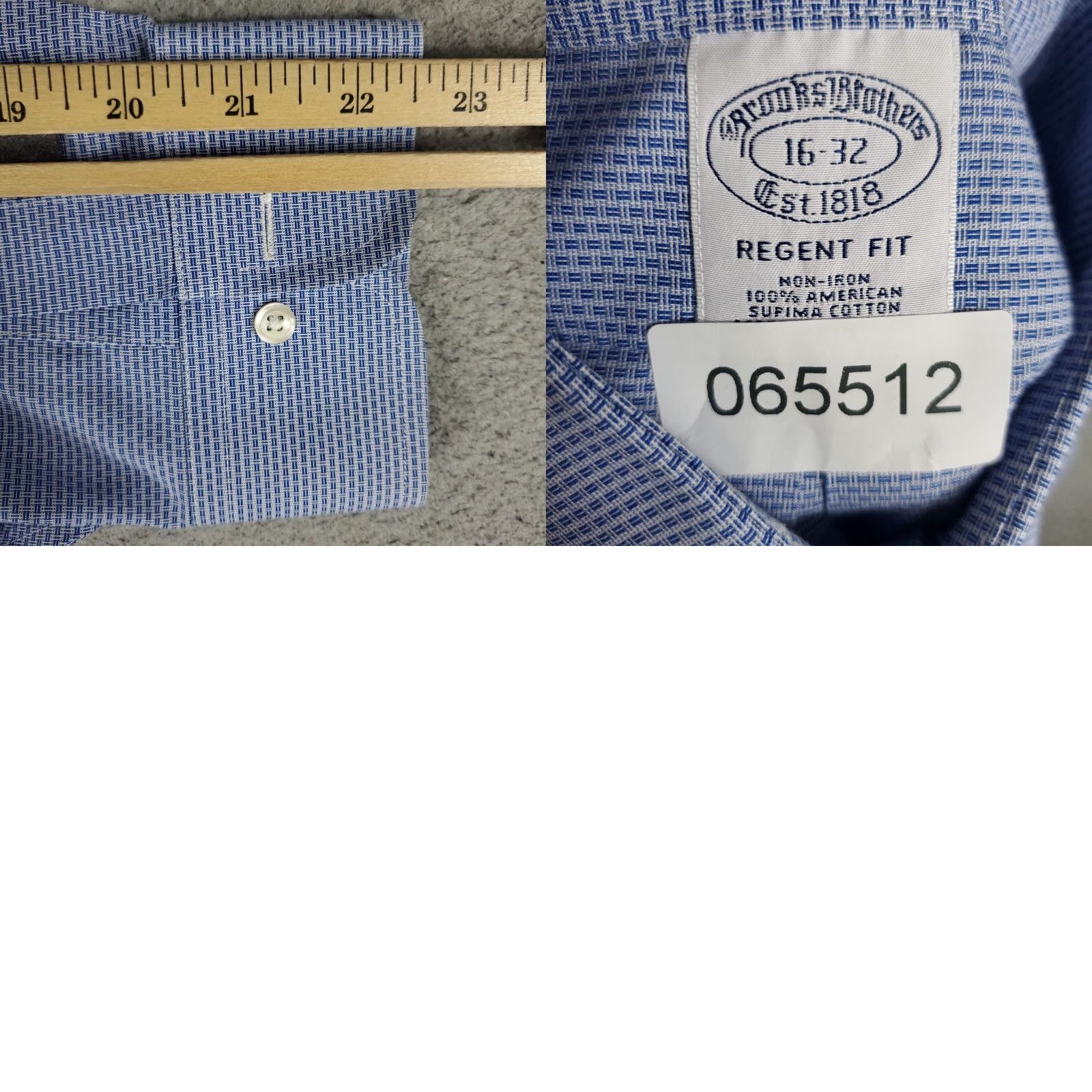 Brooks Brothers Brooks Brothers Shirt Mens 16 Blue Regent Dress Button Up Long Sleeve Regular Cotton Non-Iron Pockets Size 42R - 8 Thumbnail